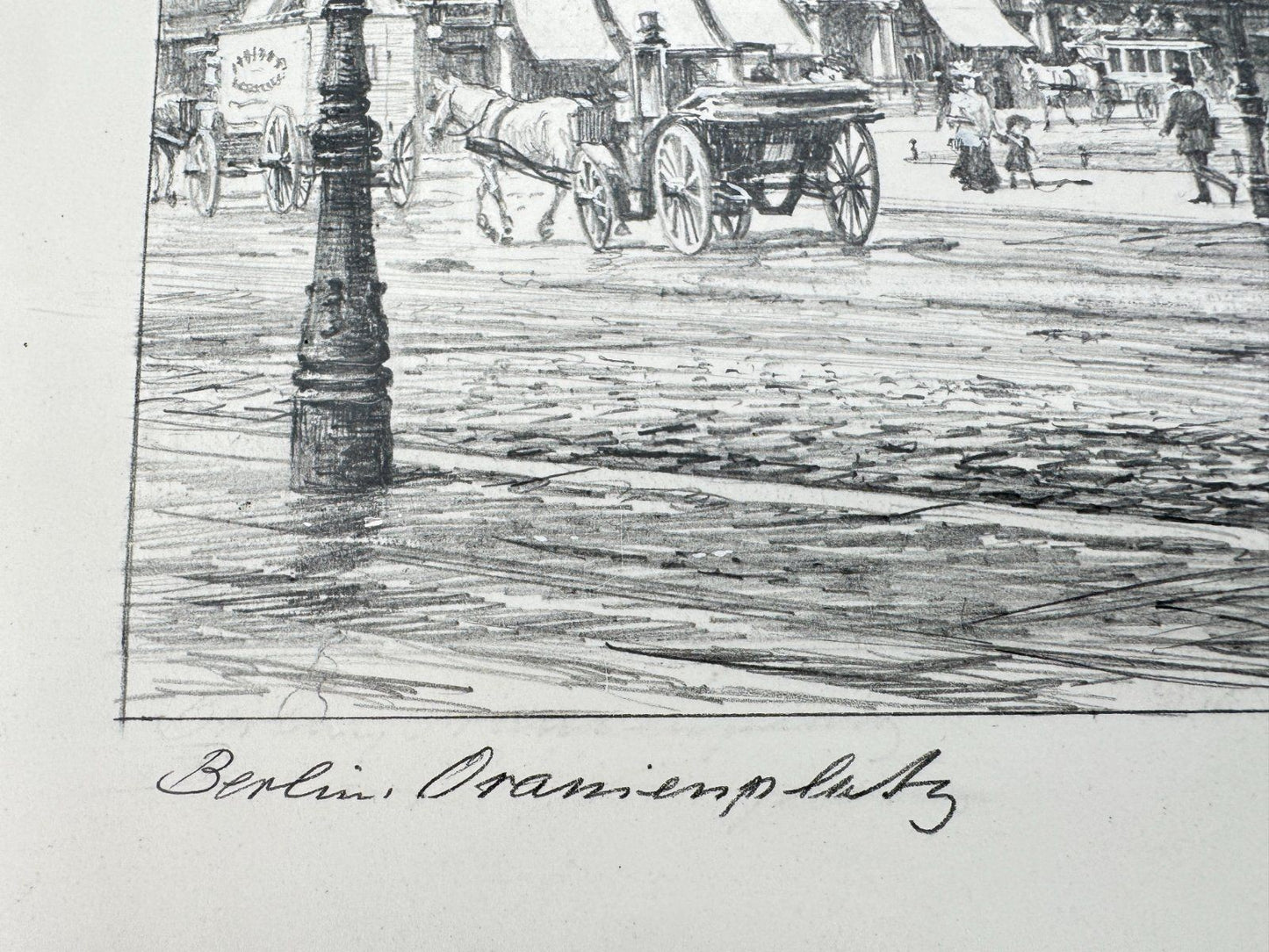 * HEINZ WEHLISCH ZEICHNUNG ORANIENPLATZ BERLIN UM 1912 ANSICHT