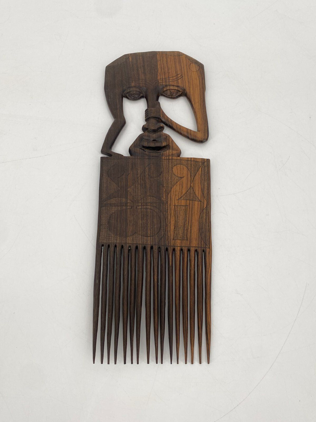 * 2 x AFRIKANISCHER KAMM HAARKAMM HOLZ HANDGESCHNITZT AFRIKA VINTAGE SCHNITZEREI
