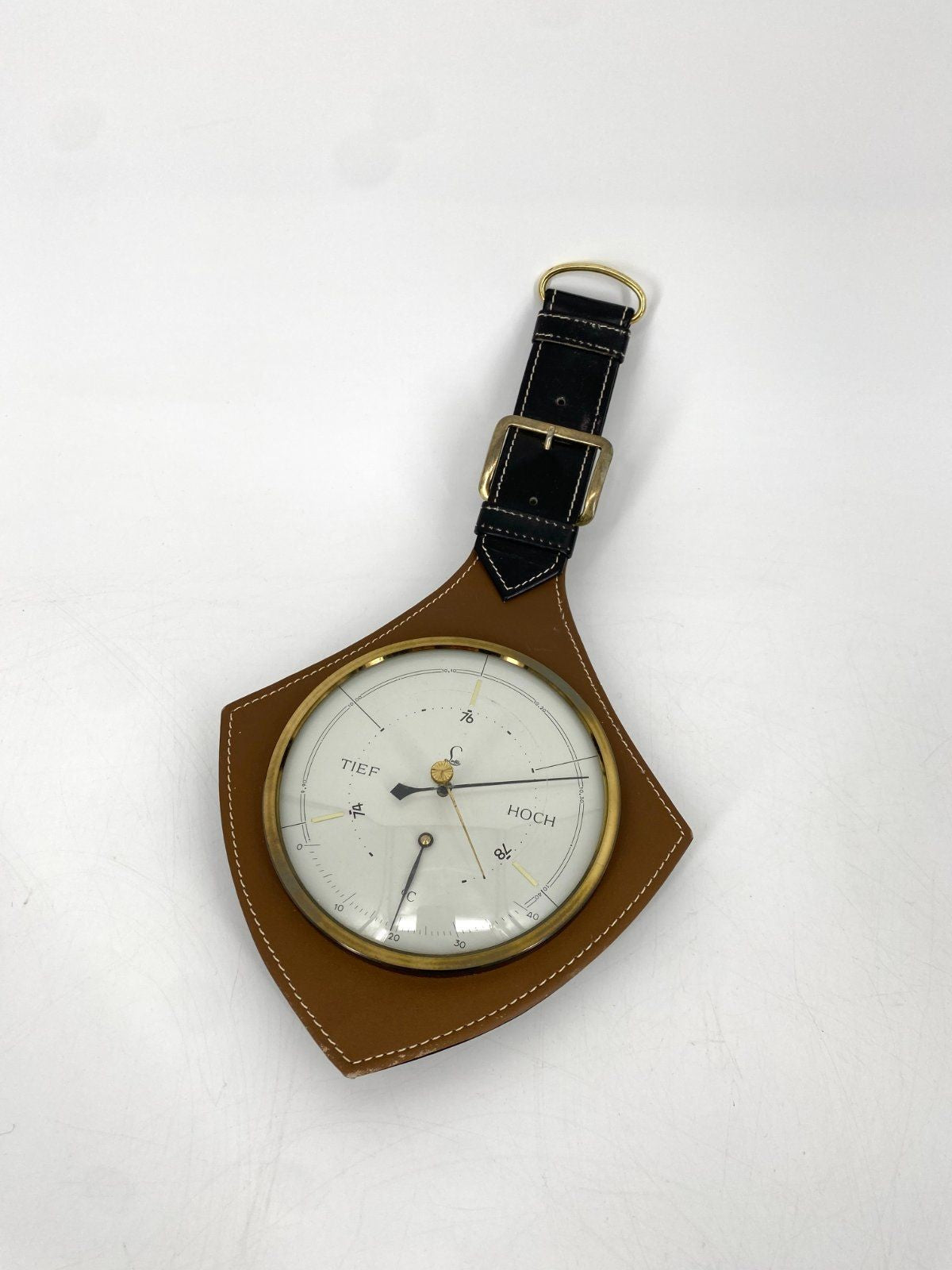 * MID CENTURY BAROMETER LUFFT LUFTDRUCK THERMOMETER BRAUN 60ER