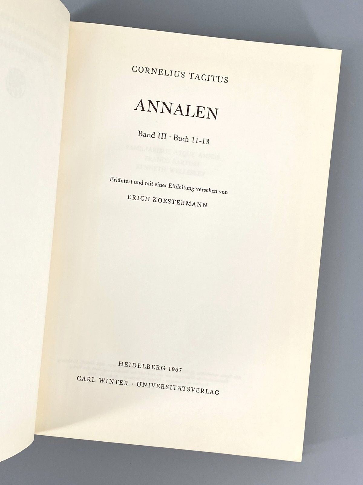 *BUCH TACITUS ANNALEN ERICH KOESTERMANN CARL WINTER HEIDELBERG 63