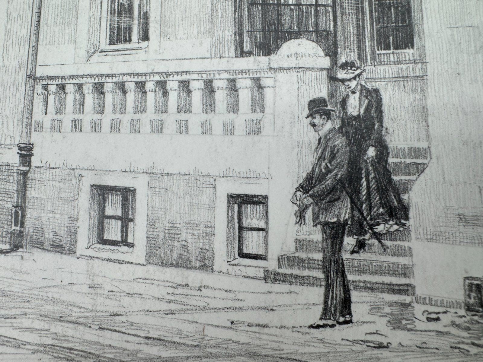 * HEINZ WEHLISCH ZEICHNUNG MOERS RHEINBERGER STRAßE 1908 ANSICHT