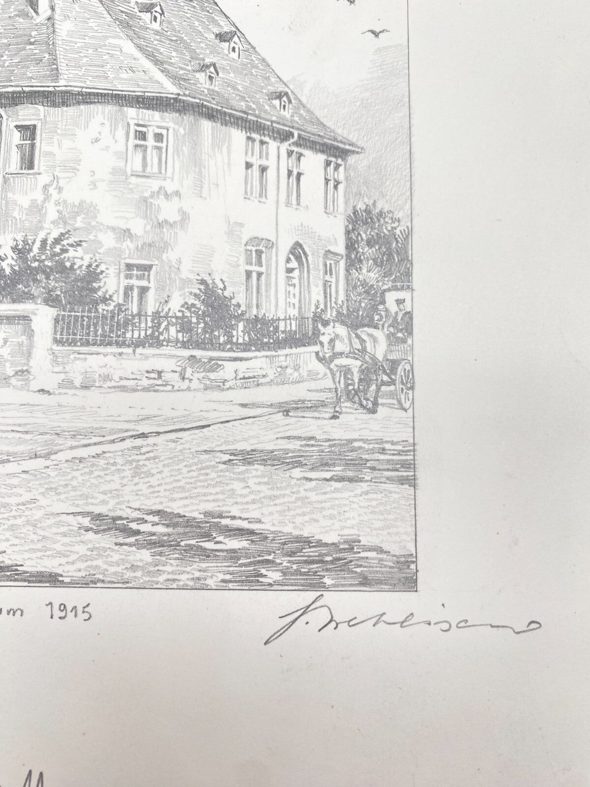 KÜNSTLER HEINZ WEHLISCH ZEICHNUNG HEIDESHEIM BURG WINDECK UM 1915 SIGNIERT