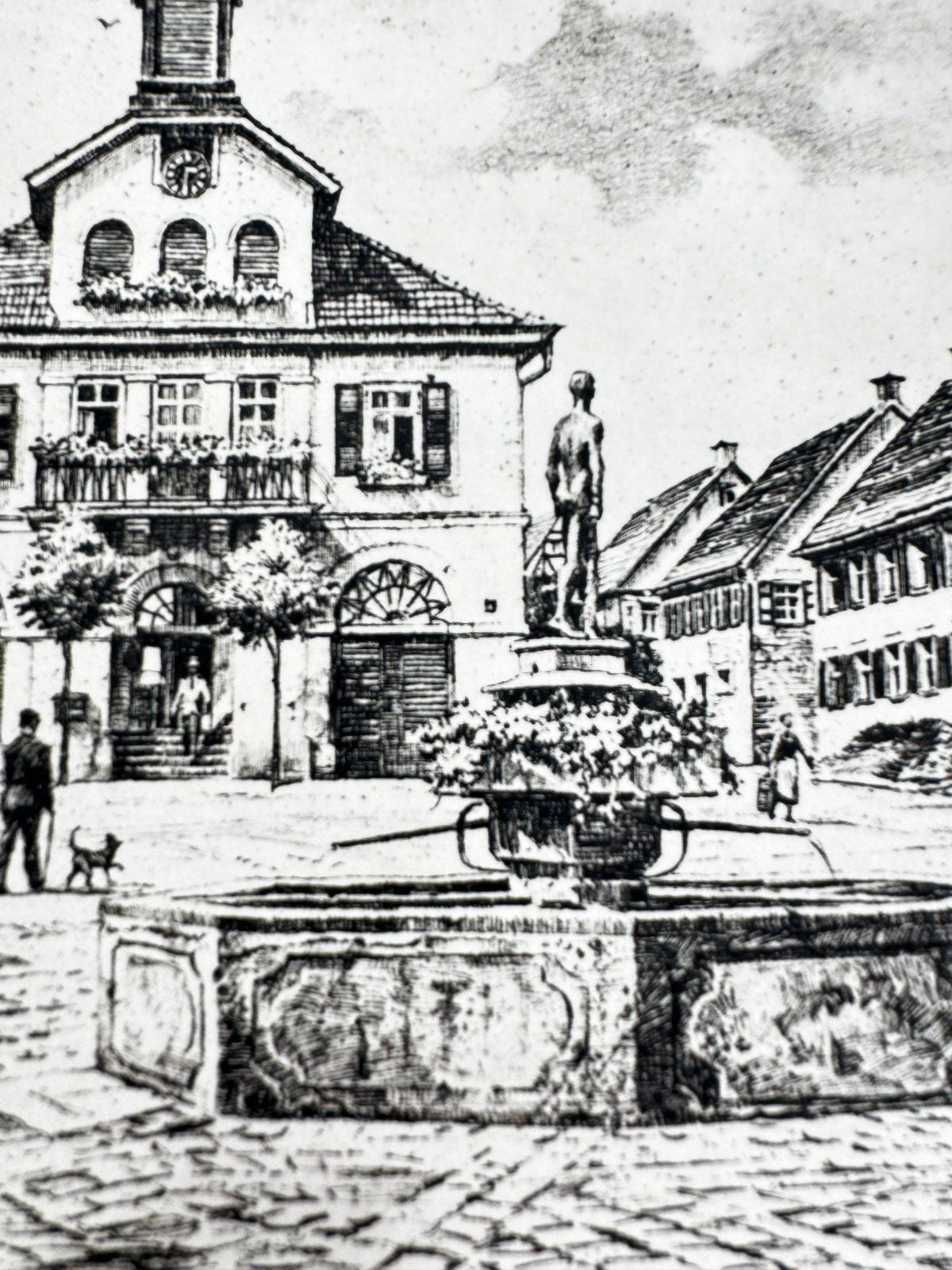 * HEINZ WEHLISCH ORIGINAL RADIERUNG RUTESHEIM DAS ALTE RATHAUS U