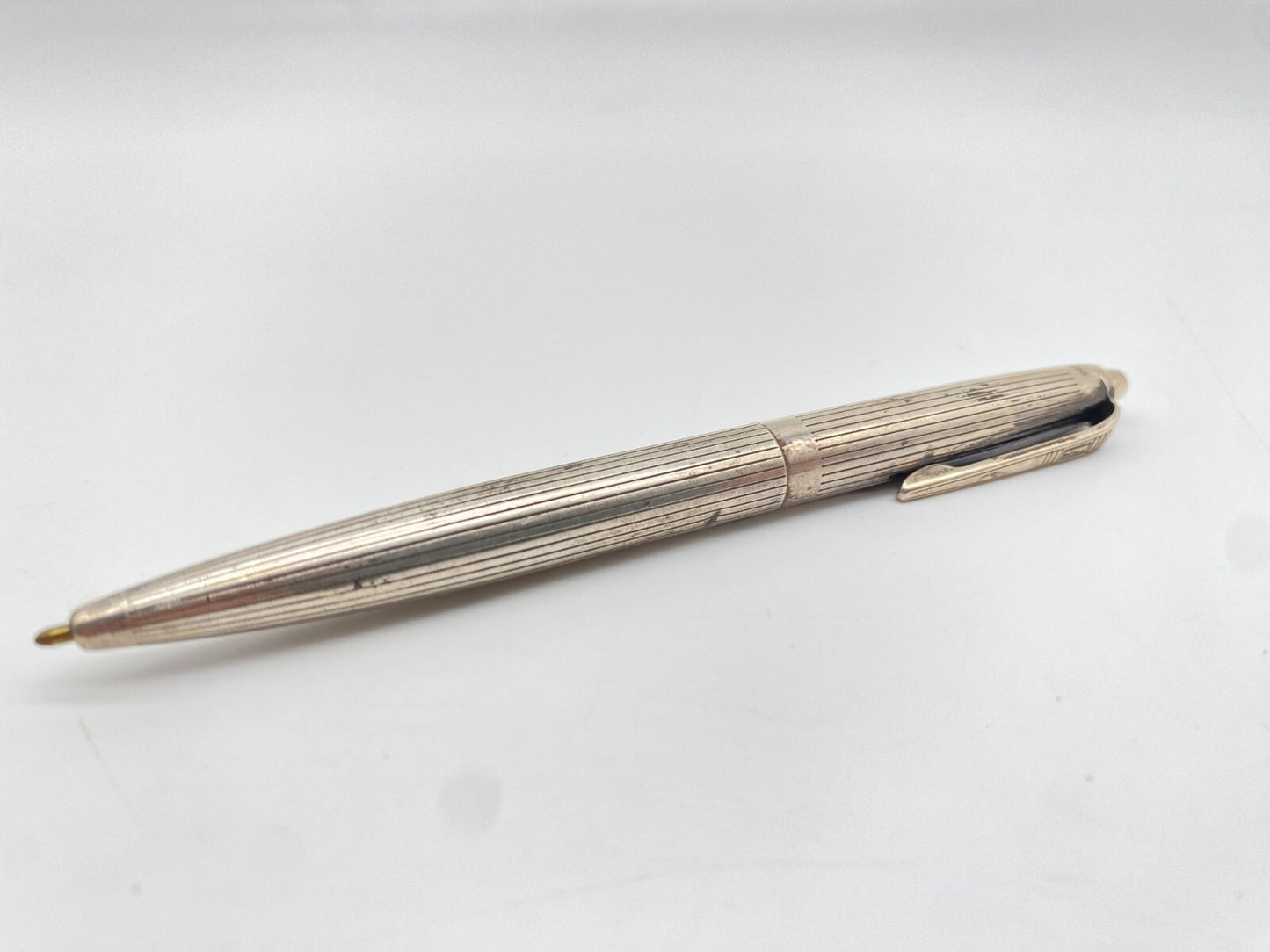 KUGELSCHREIBER FEND GOLDFINK 900ER SILBER BALL POINT 60ER MONOGRAMM SELTEN