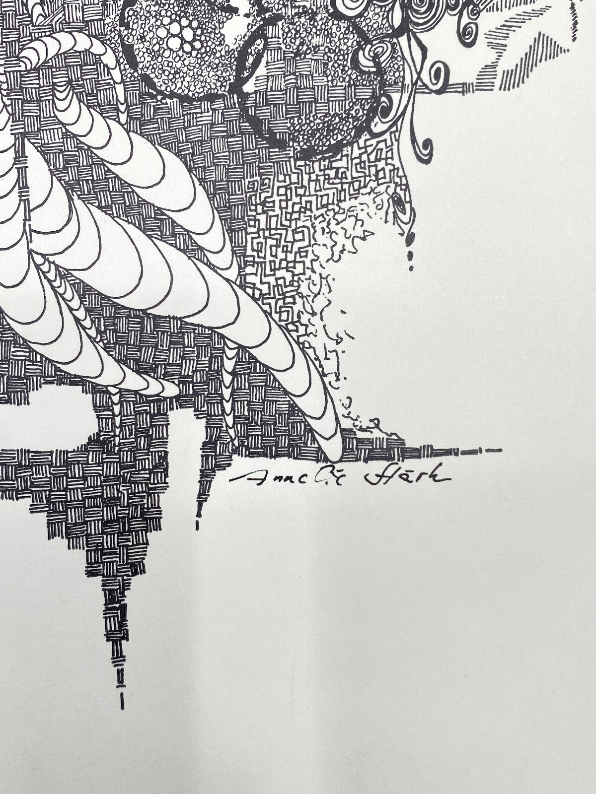 * 1v2 ANNELIE STÄRK GRAFIK DRUCK ABSTRAKT SURREAL GESICHT ZEICHNUNG SIGNIERT 70