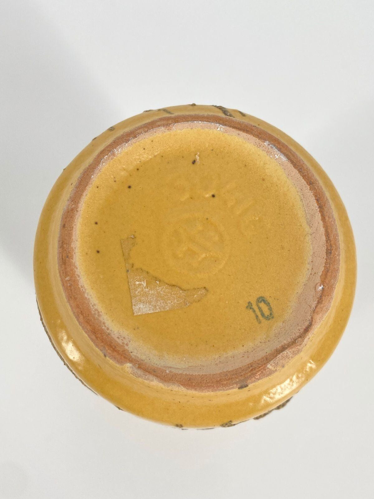 *HALDENSLEBEN STUDIOKERAMIK VASE 304IC FAT LAVA GELB VINTAGE 60ER