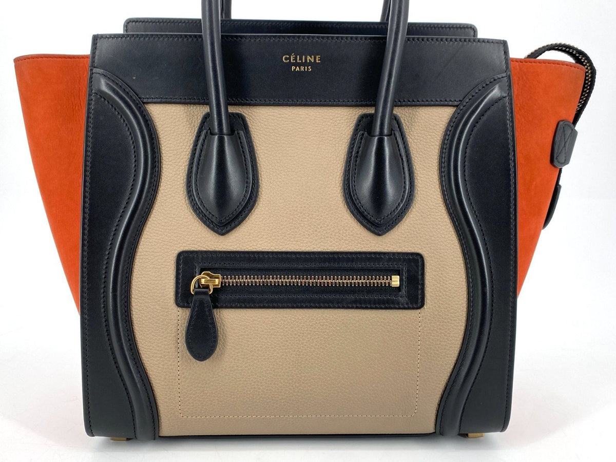 * HANDTASCHE CÉLINE LUGGAGE MICRO SHOPPER LEDER TRICOLOR ITALY ORIGINAL