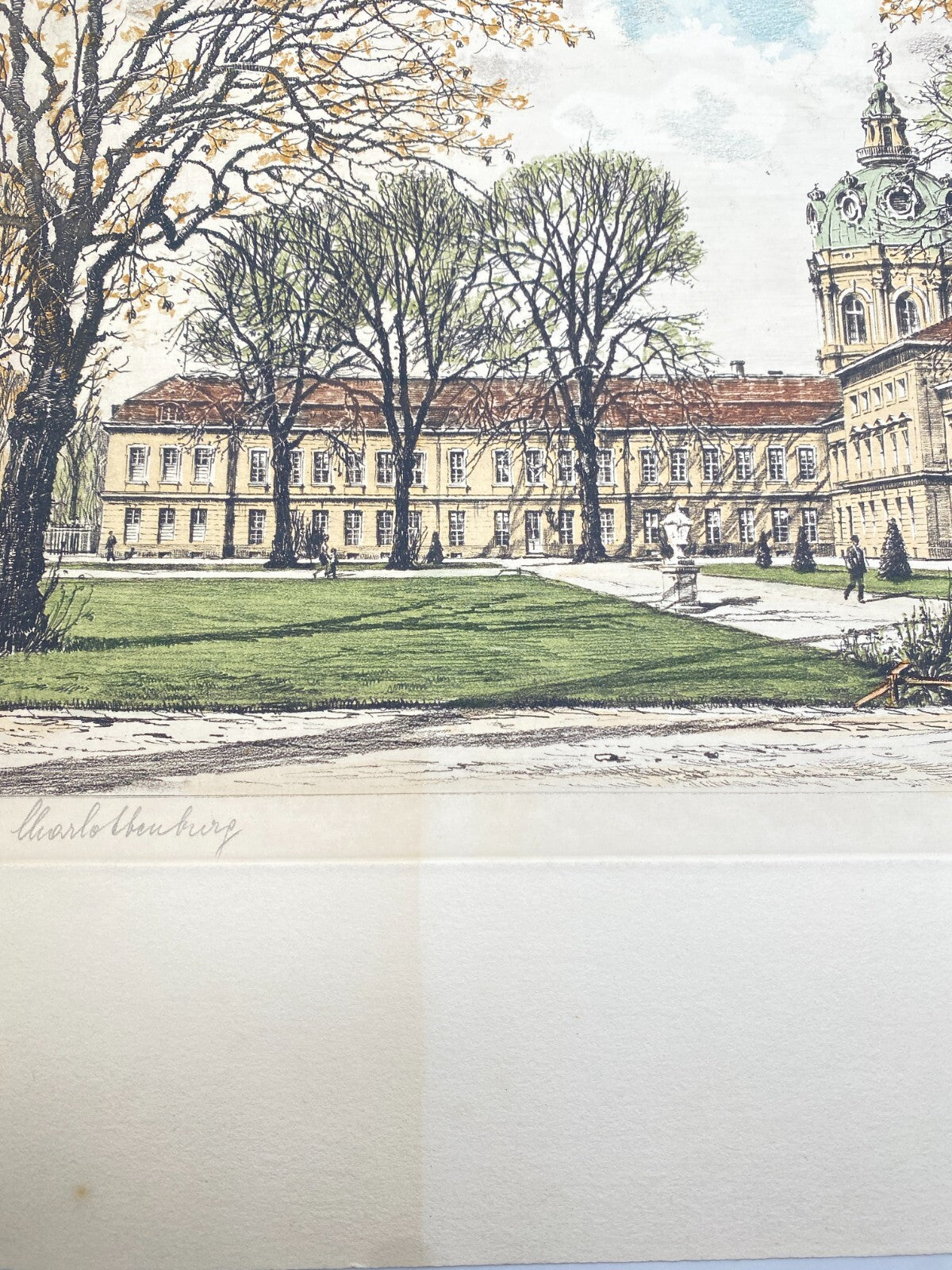 KÜNSTLER HEINZ WEHLISCH RADIERUNG KOLORIERT SCHLOSS CHARLOTTENBURG SIGNIERT
