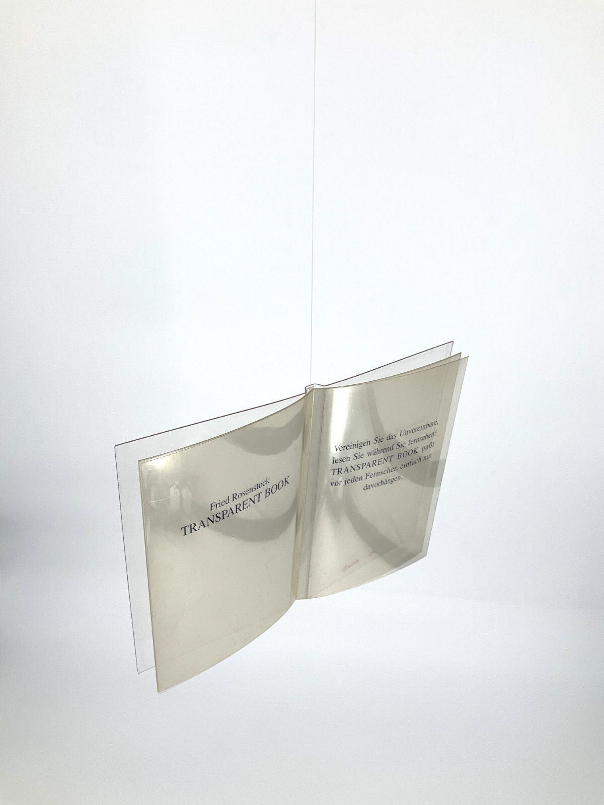 *KUNSTOBJEKT FRIED ROSENSTOCK TRANSPARENT BOOK KÜNSTLERBUCH 1994