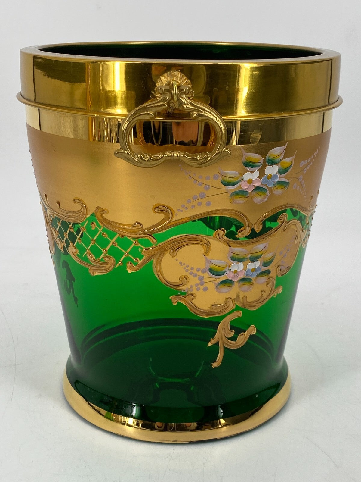 * MURANO SALVADORI TRE FUOCHI SEKTKÜHLER SEKT KÜBEL EIMER CHAMPAGNER  VASE GRÜN
