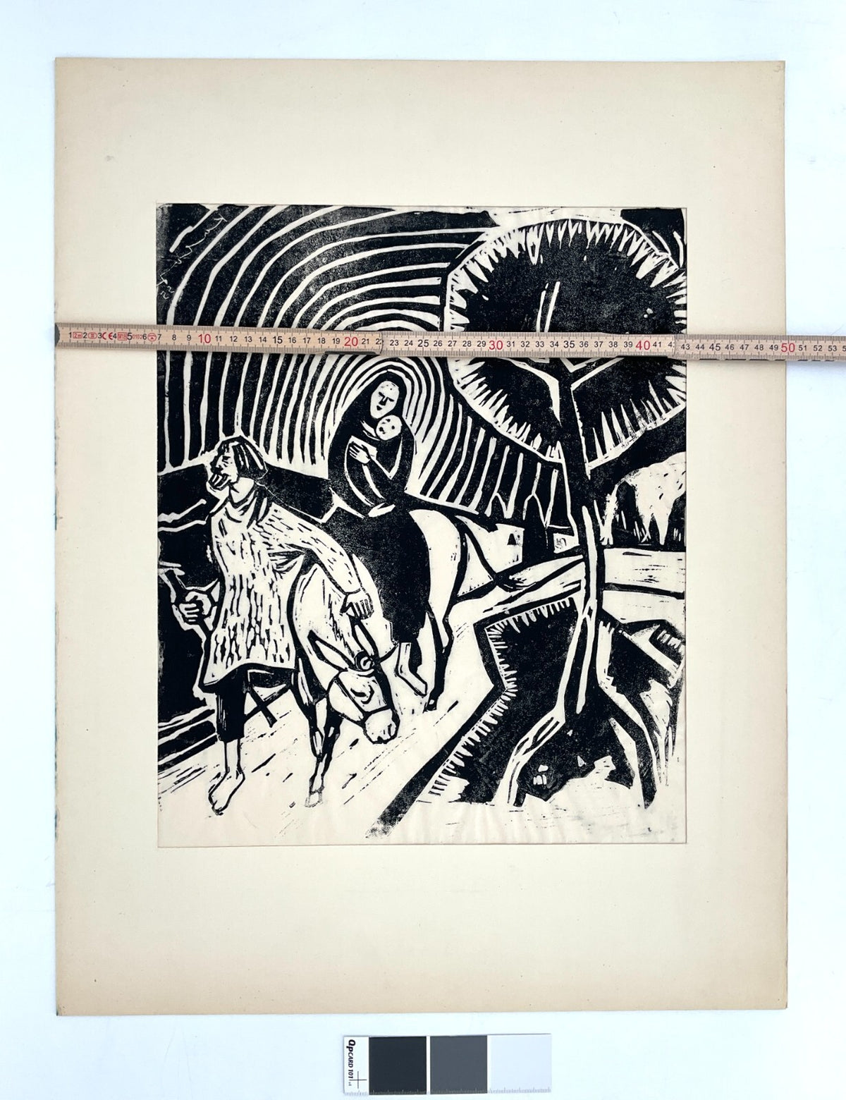 *LINOLSCHNITT WALTER KALOT FLUCHT NACH ÄGYPTEN 1955 EXPRESSIONISMUS BIBEL ORIGIN