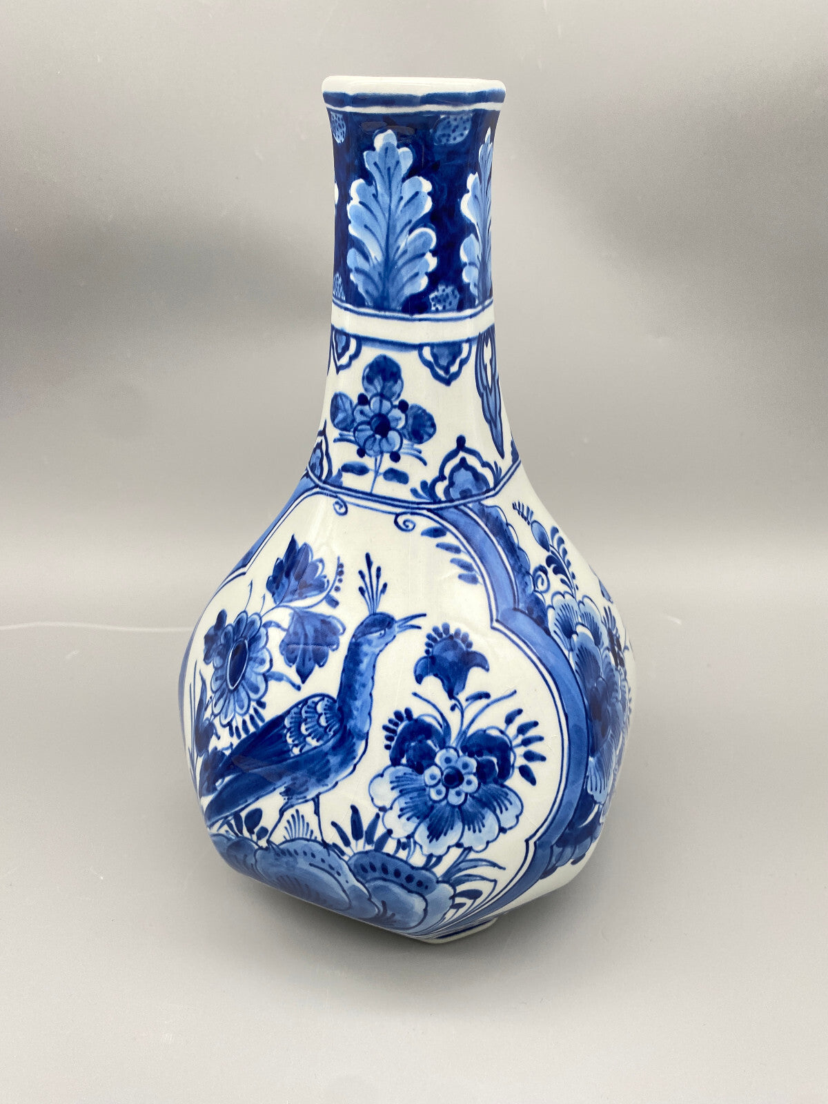 DE PORCELEYNE FLES FAYENCE VASE ROYAL DELFT BLAU HANDBEMALT STEMPELMARKE
