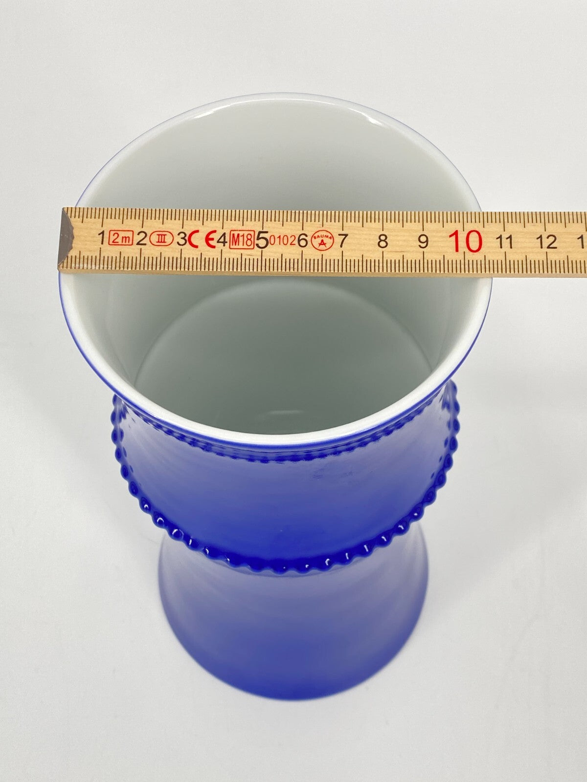 * VASE ALESSI TENDENTSE MICHAEL GRAVES PORZELLAN BLAU 80ER VINTAGE