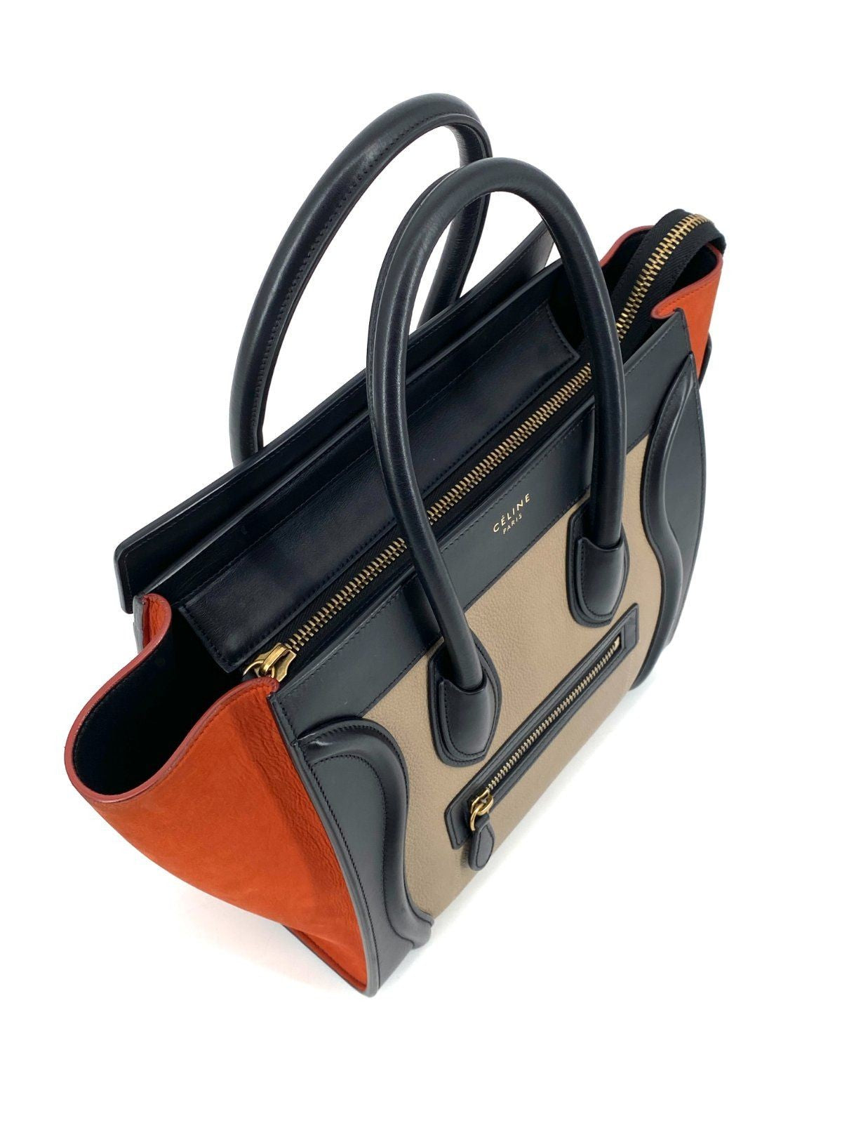 * HANDTASCHE CÉLINE LUGGAGE MICRO SHOPPER LEDER TRICOLOR ITALY ORIGINAL