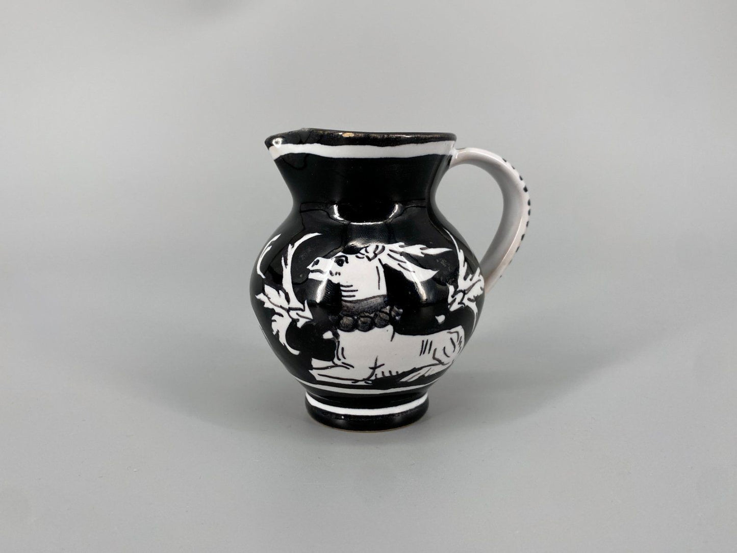 * 3 KLEINE KRÜGE TONKRUG VASE KERAMIK SIENA FISCH BLAU VINTAGE