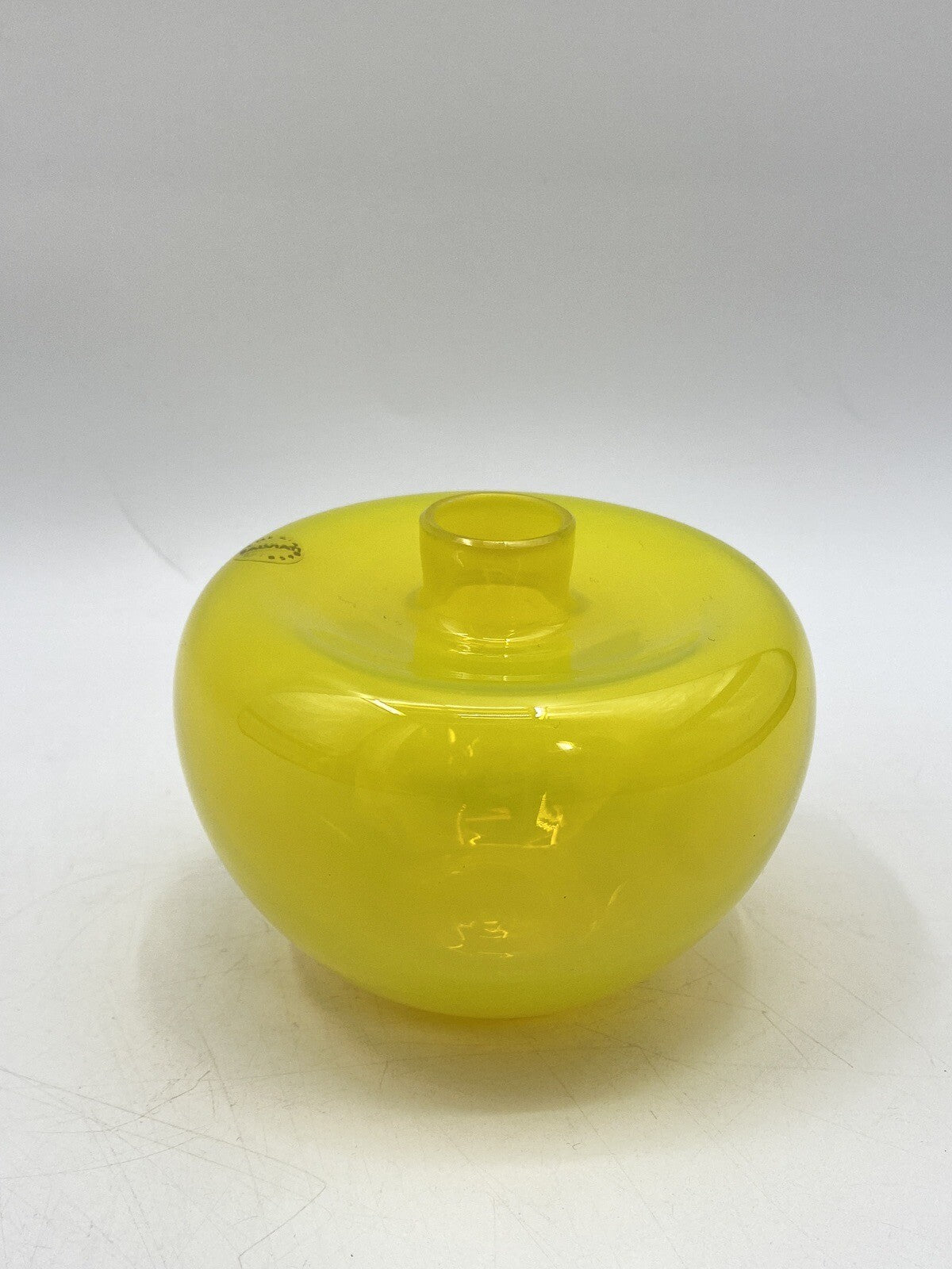 * VASE GLAS SALVIATI ITALY MURANOGLAS GELB ZITRONENGELB GLASS ART KUNST