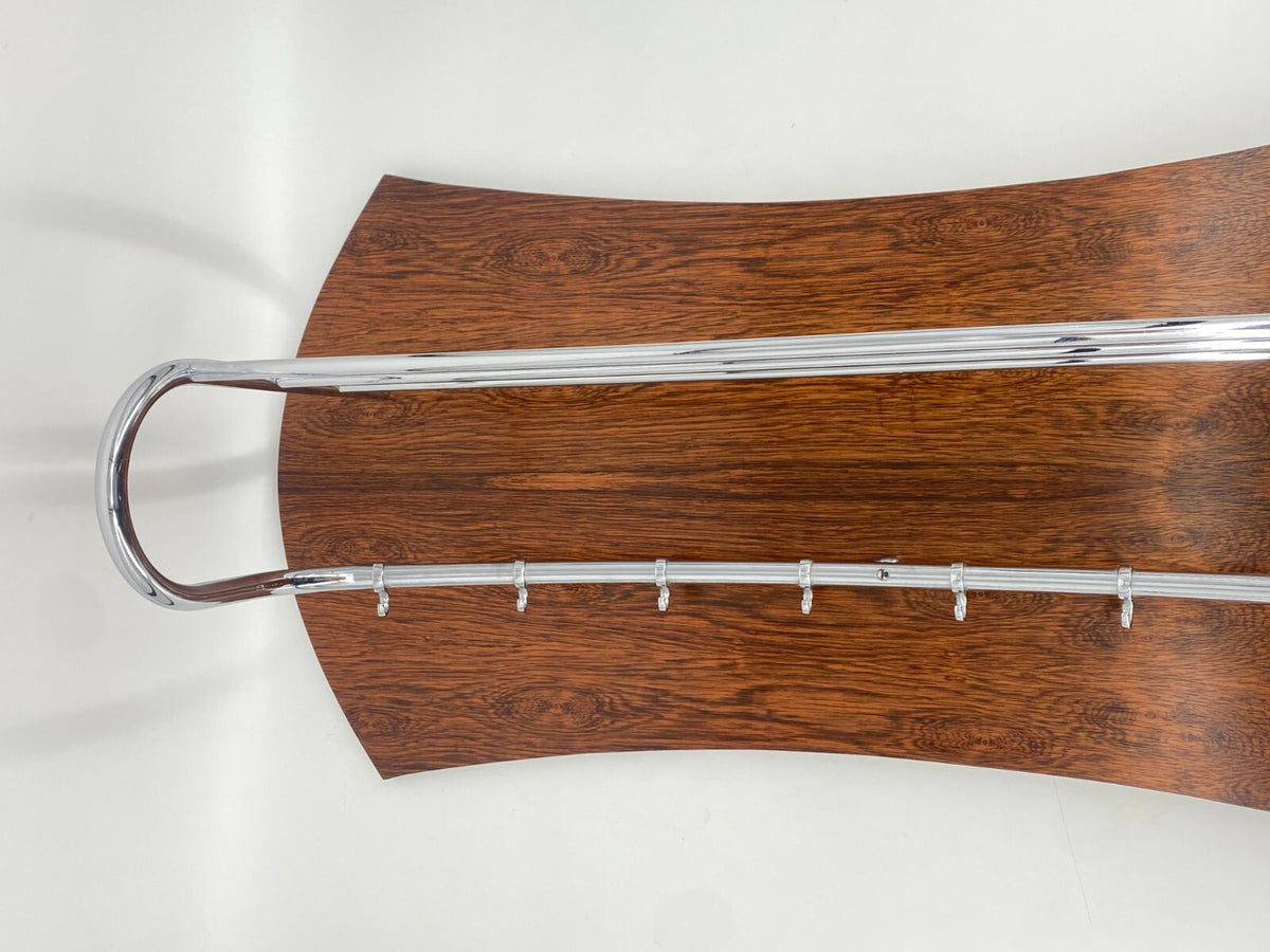 * WANDGARDEROBE HÄNGEGARDEROBE VINTAGE MID CENTURY GROß HOLZ STAHLROHR