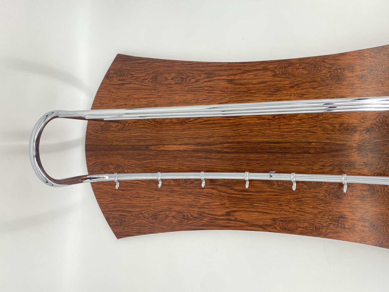 * WANDGARDEROBE HÄNGEGARDEROBE VINTAGE MID CENTURY GROß HOLZ STAHLROHR