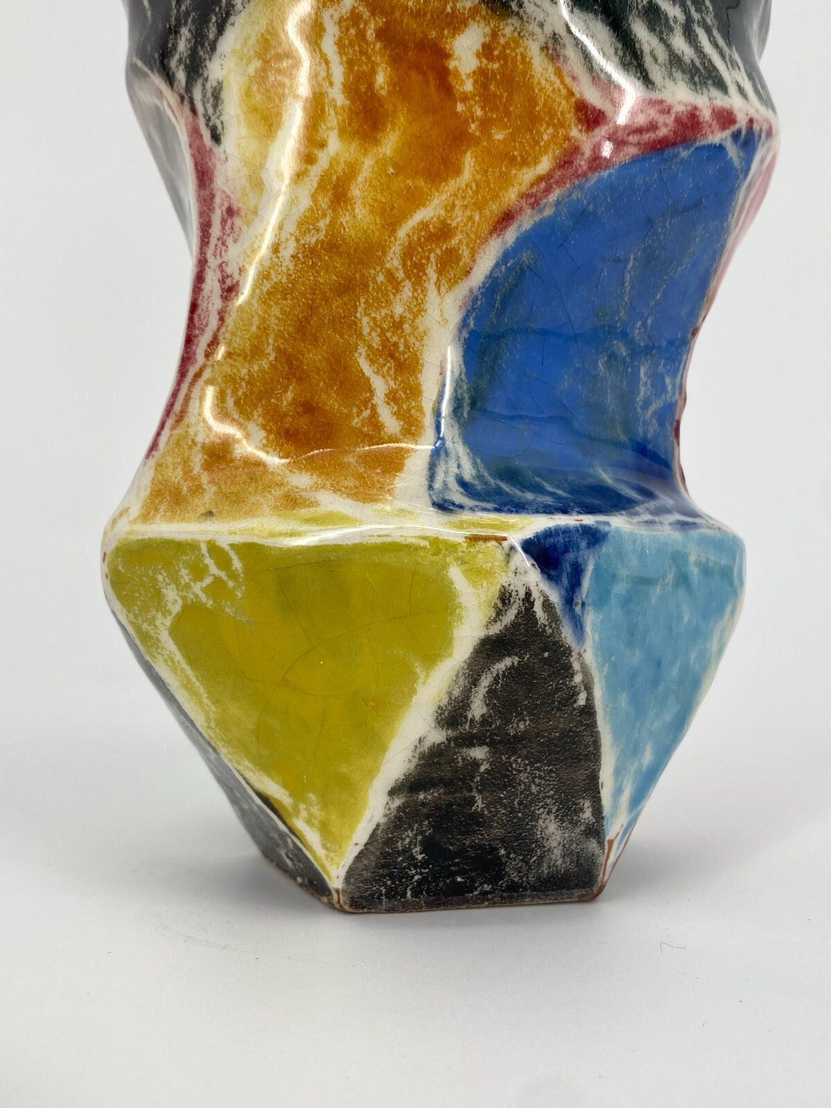 * STUDIOKERAMIK VASE BUNT ORGANISCHES DESIGN POSTMODERN VINTAGE