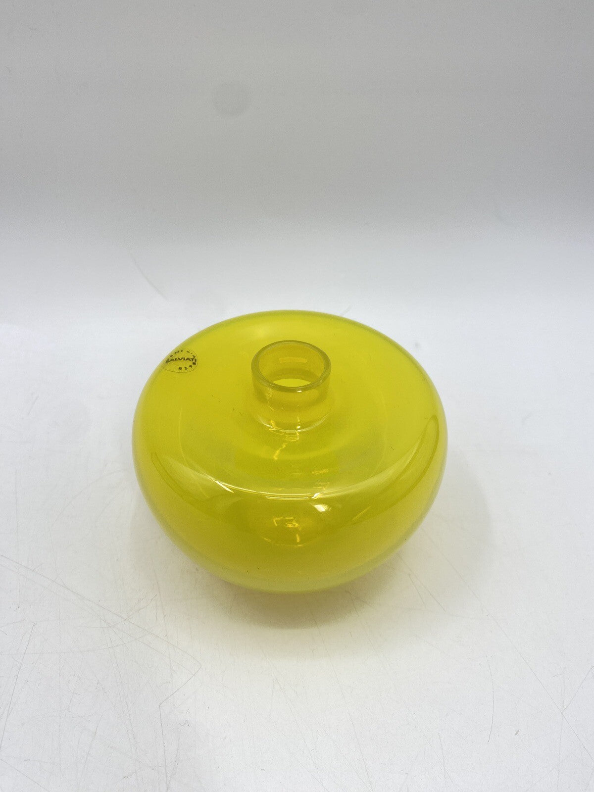 * VASE GLAS SALVIATI ITALY MURANOGLAS GELB ZITRONENGELB GLASS ART KUNST