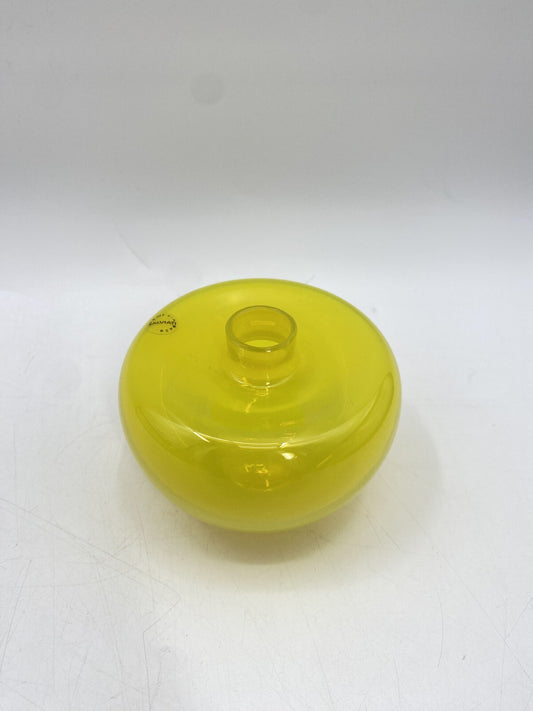 * VASE GLAS SALVIATI ITALY MURANOGLAS GELB ZITRONENGELB GLASS ART KUNST
