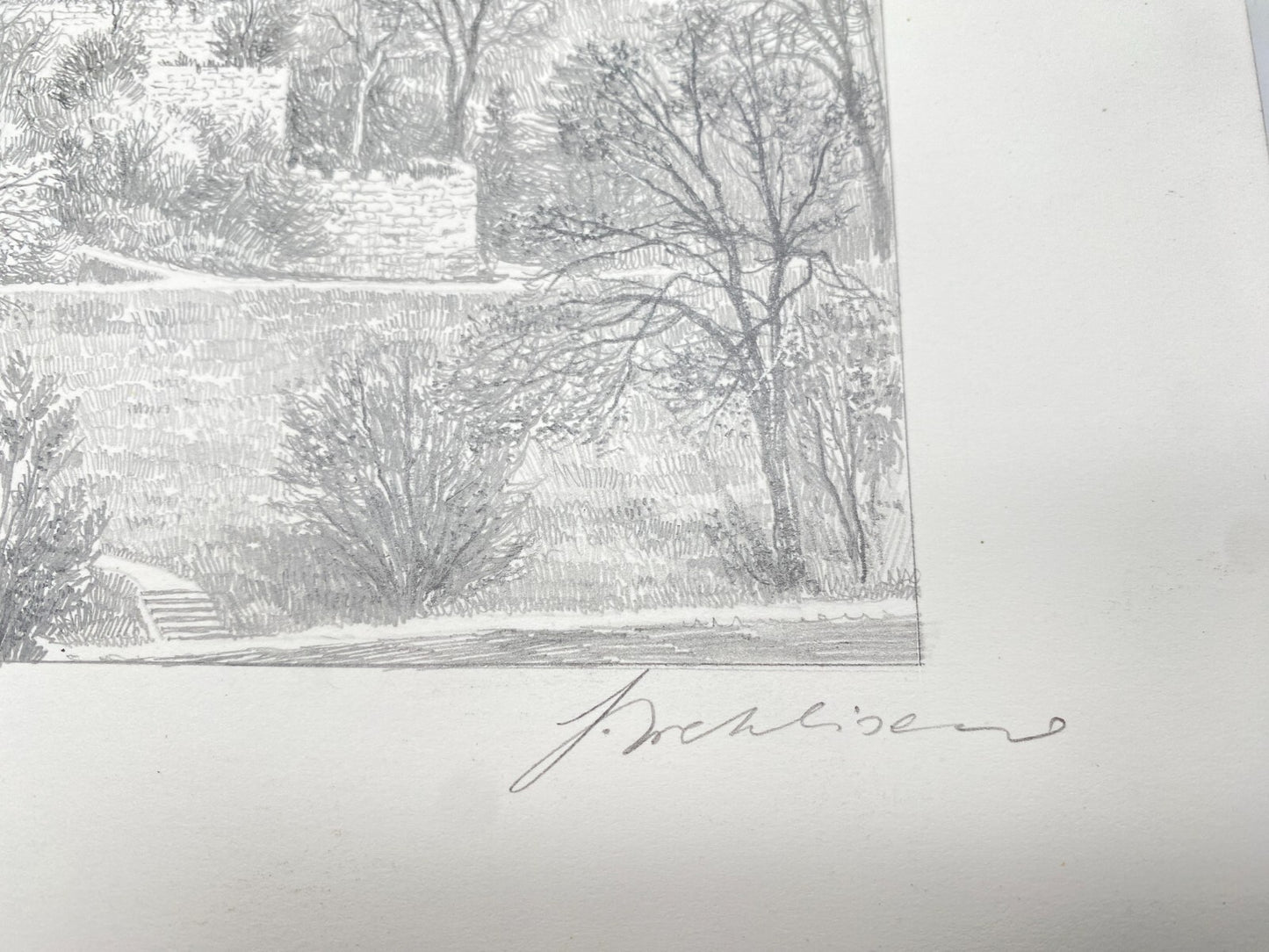 HEINZ WEHLISCH ZEICHNUNG STEINBERGEN SCHLOSS ARENSBURG HANDSIGNIERT