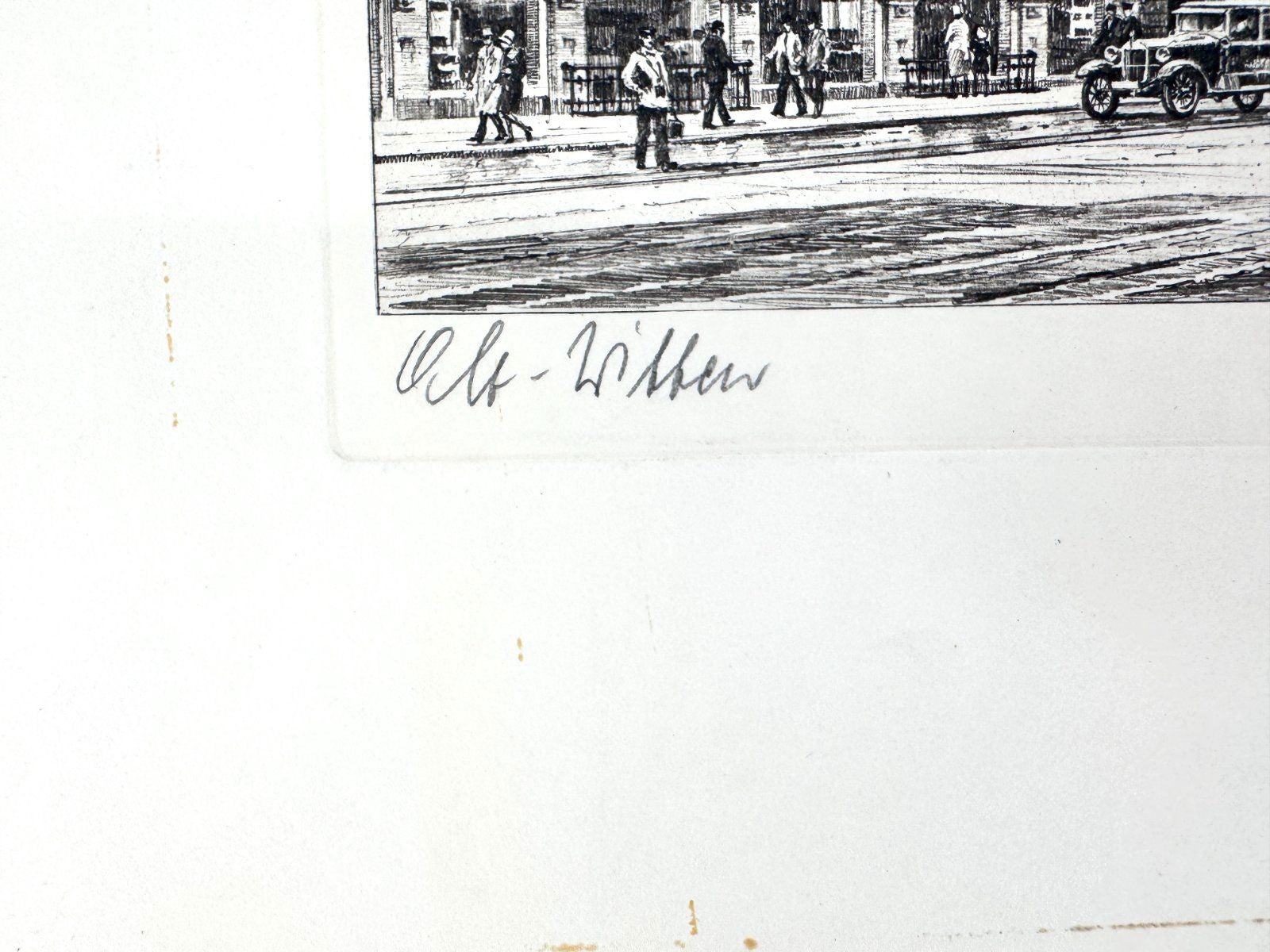 * GRAFIK DRUCKGRAFIK WITTEN KORNMARKT ANSICHT 50ER NRW WEHLISCH