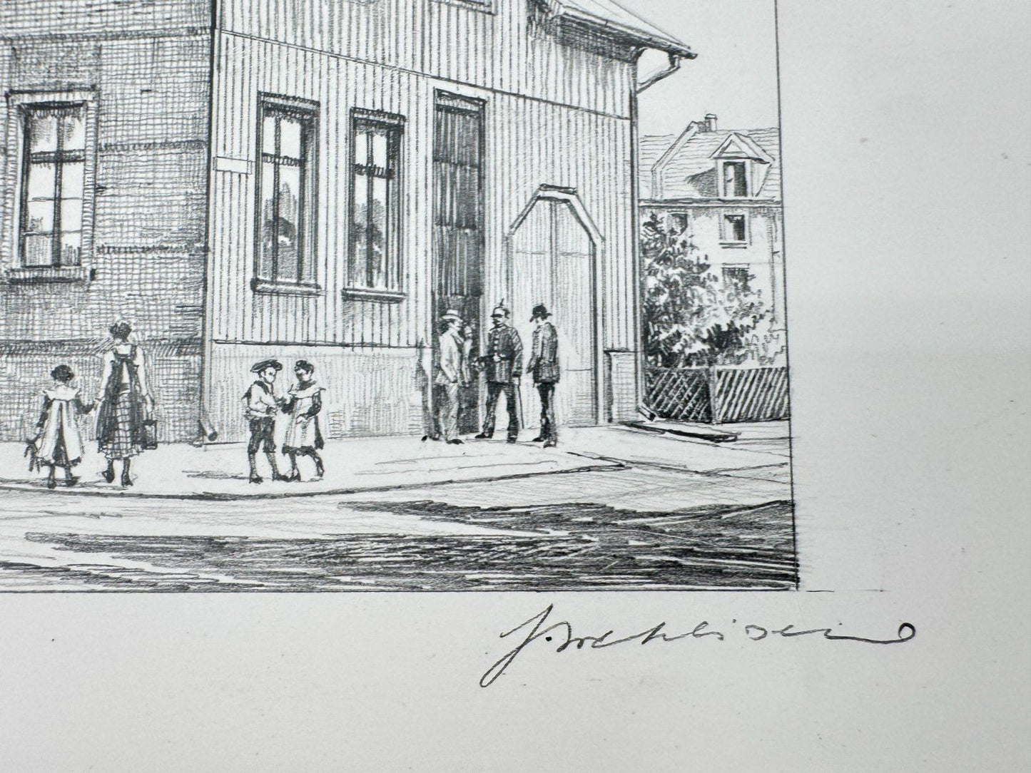 * HEINZ WEHLISCH ZEICHNUNG ROTTHAUSEN GELSENKIRCHEN SIGNIERT