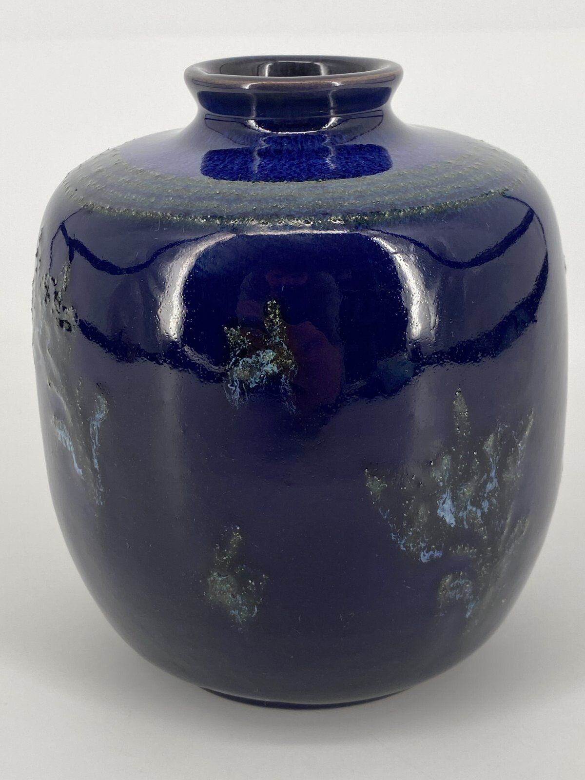 * VASE STUDIOKERAMIK STREHLA VINTAGE 1970ER MID CENTURY BLAU