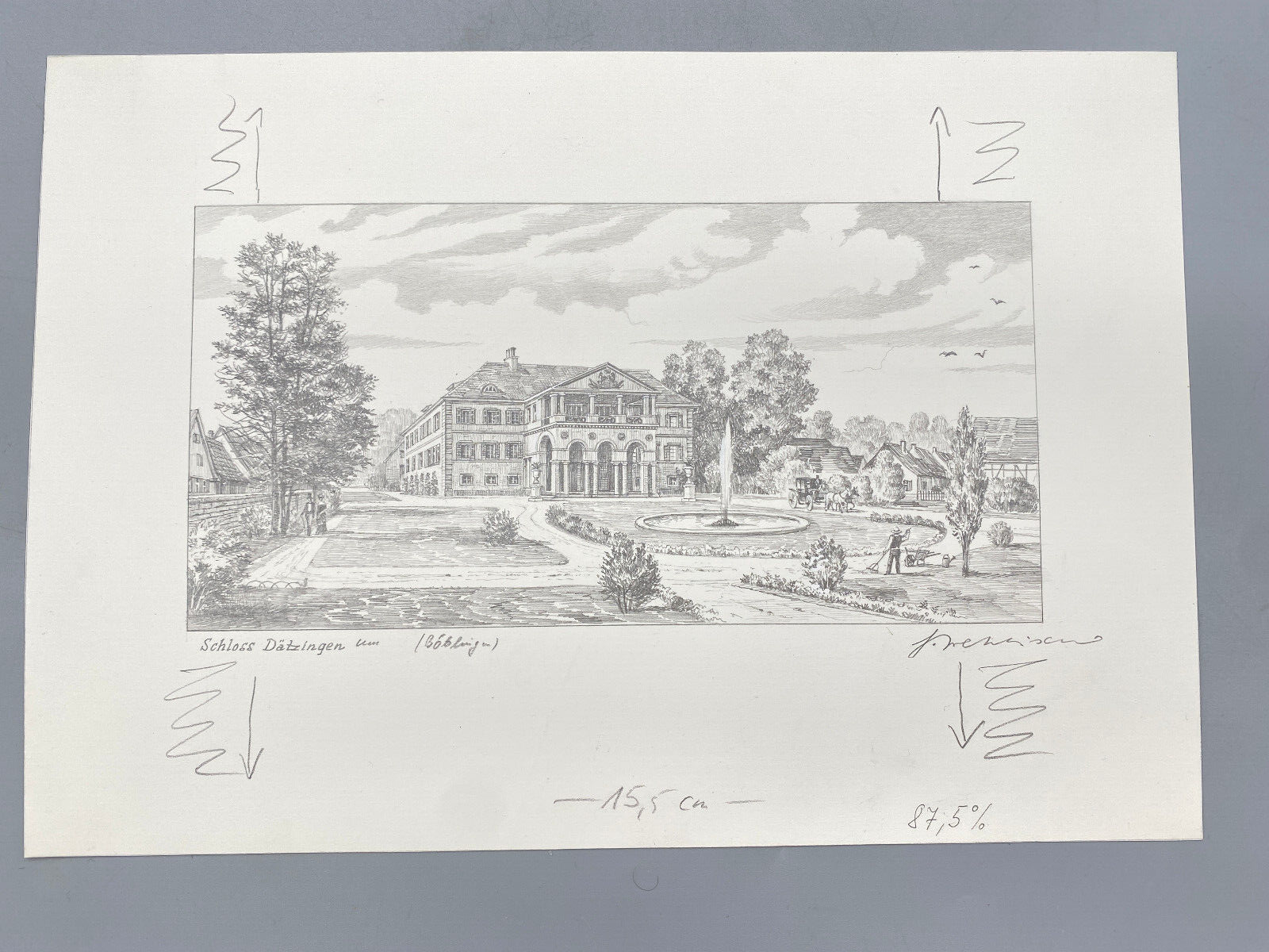 HEINZ WEHLISCH ZEICHNUNGEN BÖBLINGEN SCHLOSS ALTES RATHAUS ORIGINAL HANDSIGNIERT