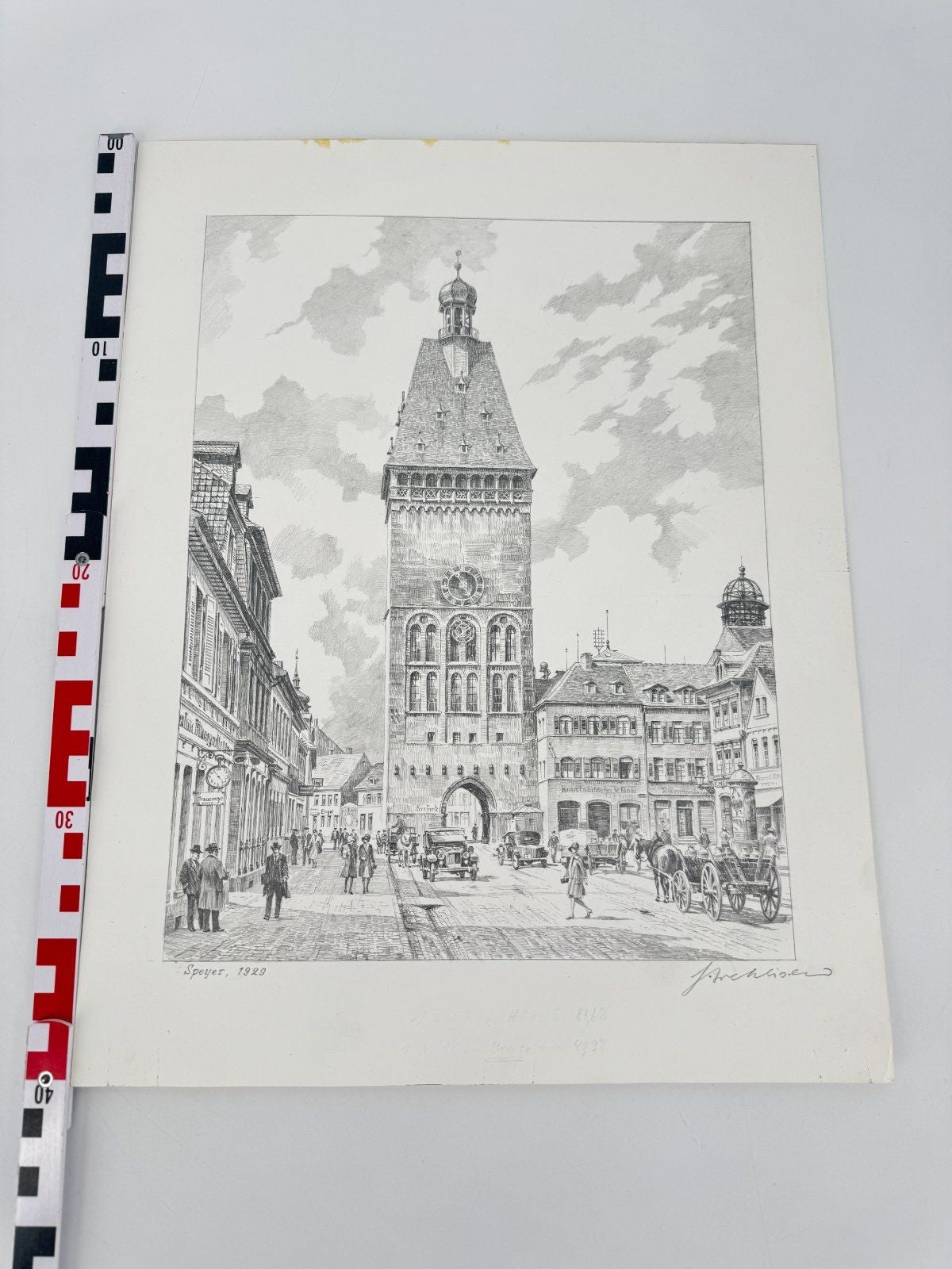 * HEINZ WEHLISCH ZEICHNUNG SPEYER UM 1929 ANSICHT SIGNIERT