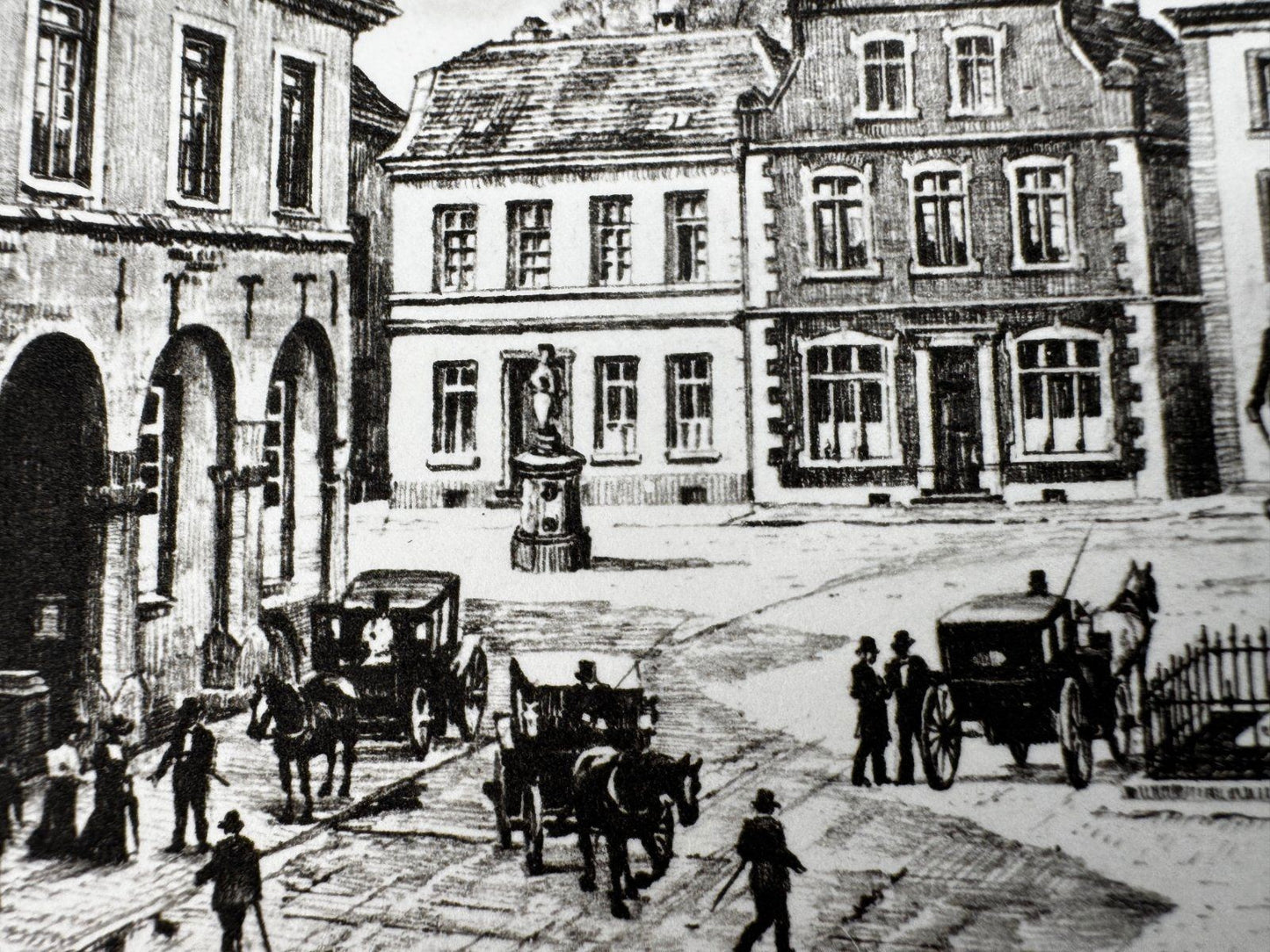 * HEINZ WEHLISCH RADIERUNG BORKEN MARKTPLATZ UM 1895 ANSICHT