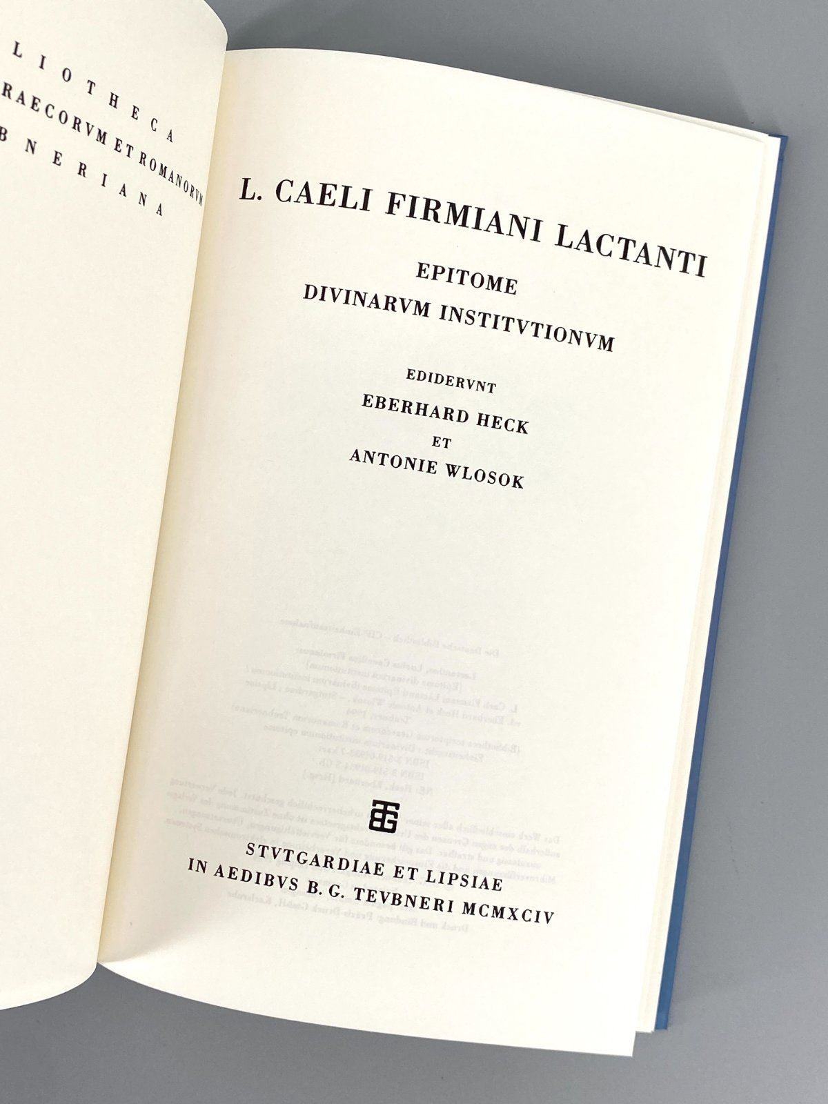 *BUCH EBERHARD HECK CAECILIUS EPITOME DIVINARUM INSTITUTIONUM