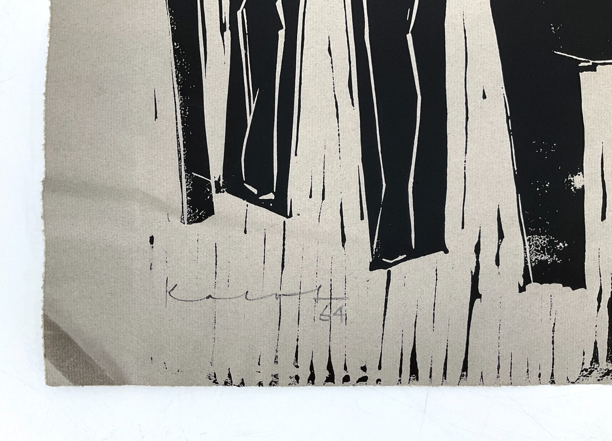 *LINOLSCHNITT WALTER KALOT ALMABTRIEB SIGNIERT 1964 GRAFIK ORIGINAL EXPRESSIV