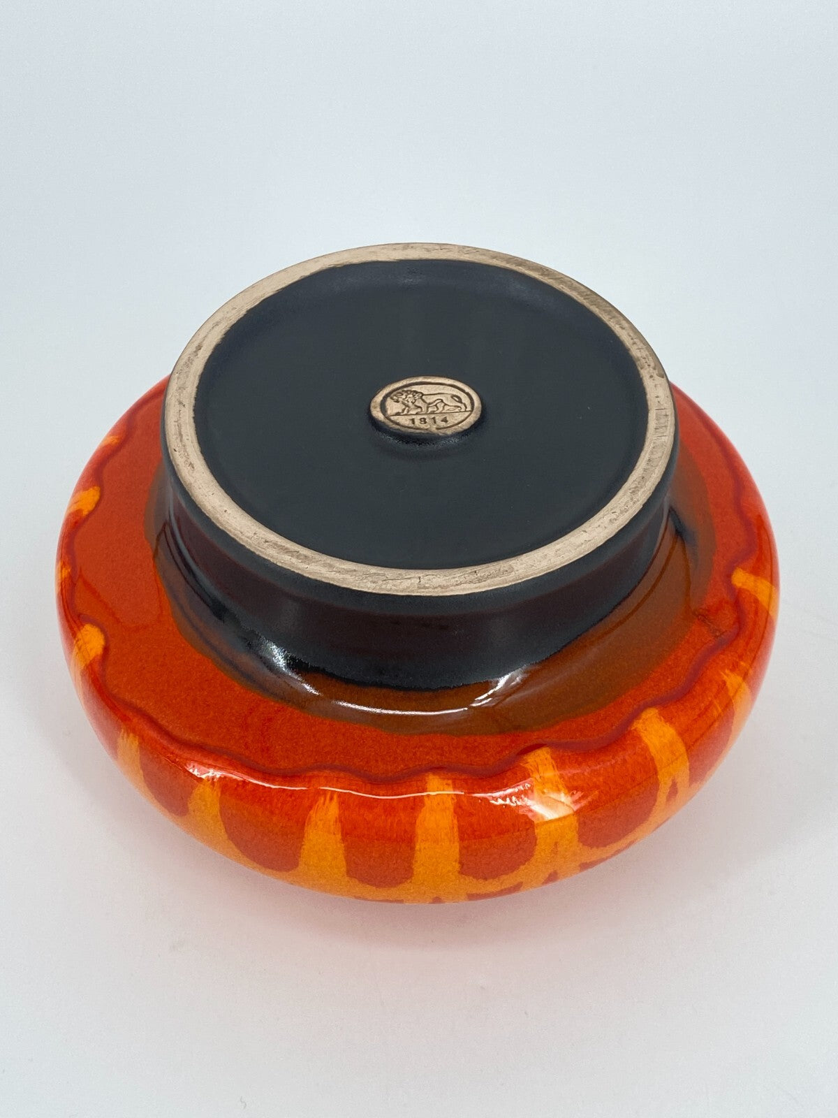 * HUTSCHENREUTHER STUDIOKERAMIK VASE 70ER VINTAGE POP ART ORANGE 10x15,5CM