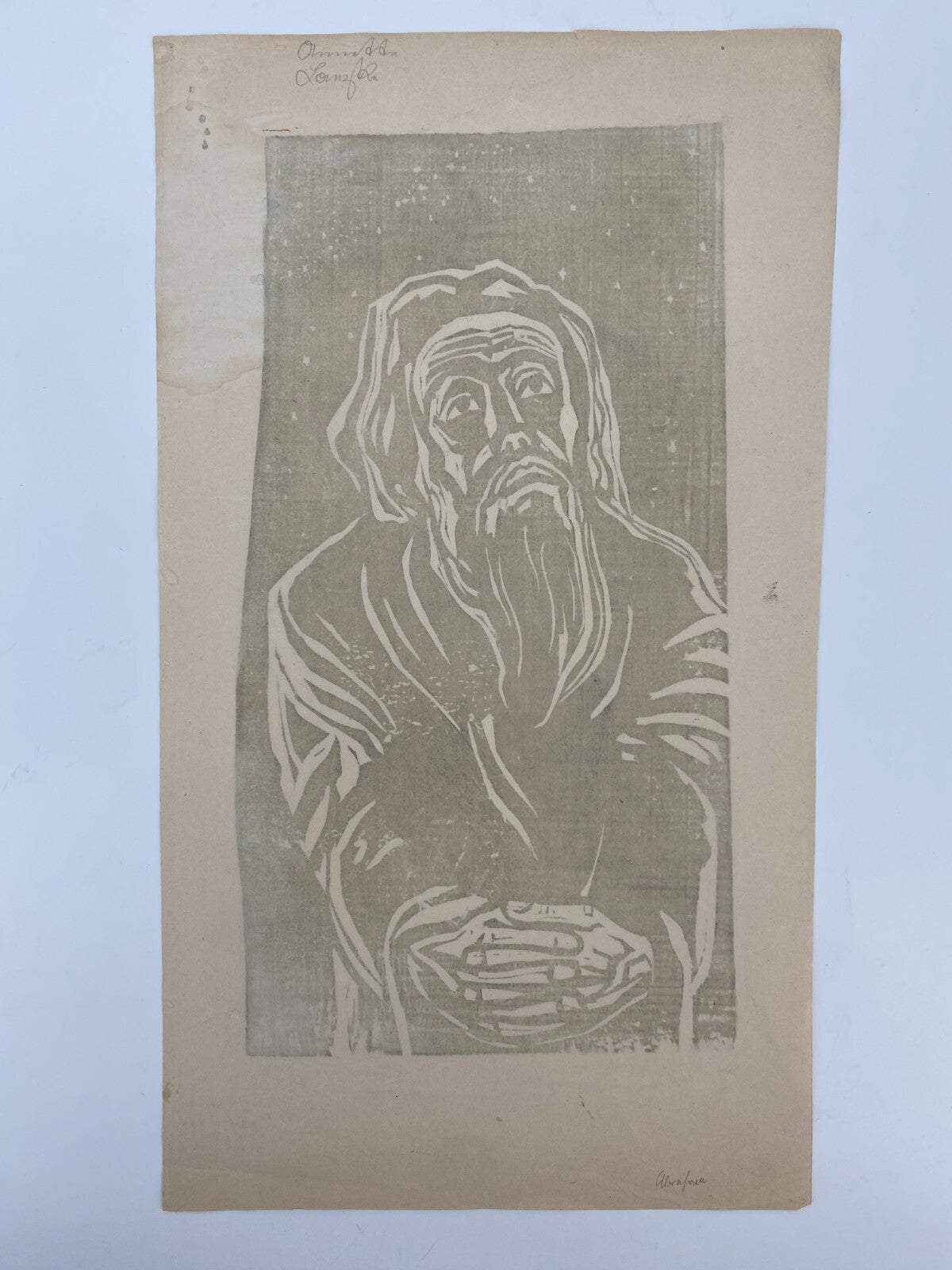 * WERNER GÖRITZ HOLZSCHNITT ABRAHAM PROPHET BIBEL SIGNIERT 1952 ORIGINAL