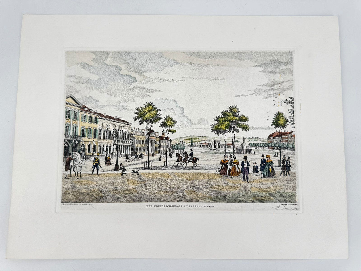 * HEINZ WEHLISCH RADIERUNG FRIEDRICHSPLATZ KASSEL ANSICHT SIGNIERT