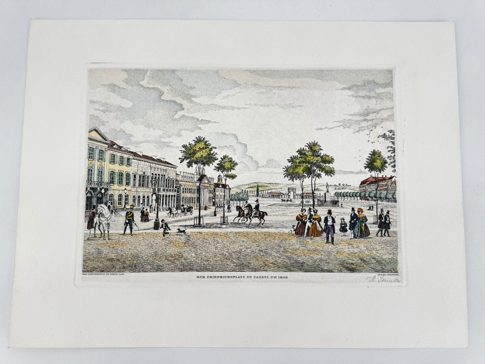 * HEINZ WEHLISCH RADIERUNG FRIEDRICHSPLATZ KASSEL ANSICHT SIGNIERT