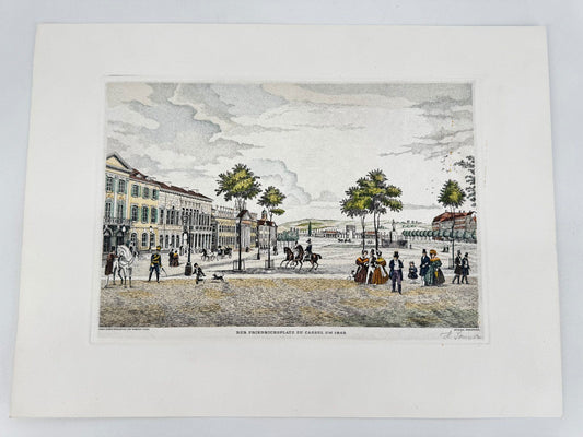 * HEINZ WEHLISCH RADIERUNG FRIEDRICHSPLATZ KASSEL ANSICHT SIGNIERT