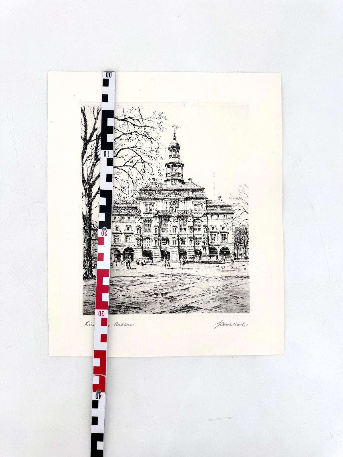* GRAFIK DRUCKGRAFIK LÜNEBURG RATHAUS 50ER ANSICHT WEHLISCH