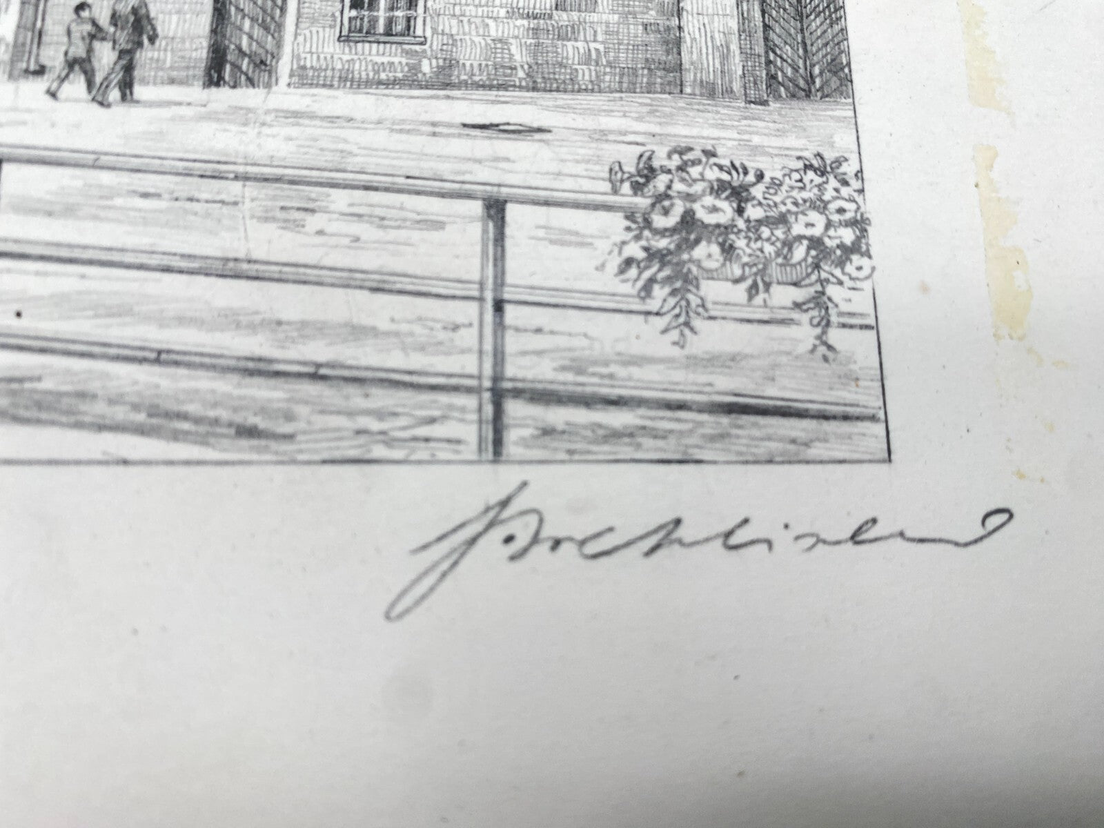 DEUTSCHER KÜNSTLER HEINZ WEHLISCH ZEICHNUNG DURBACH UM 1910 HANDSIGNIERT