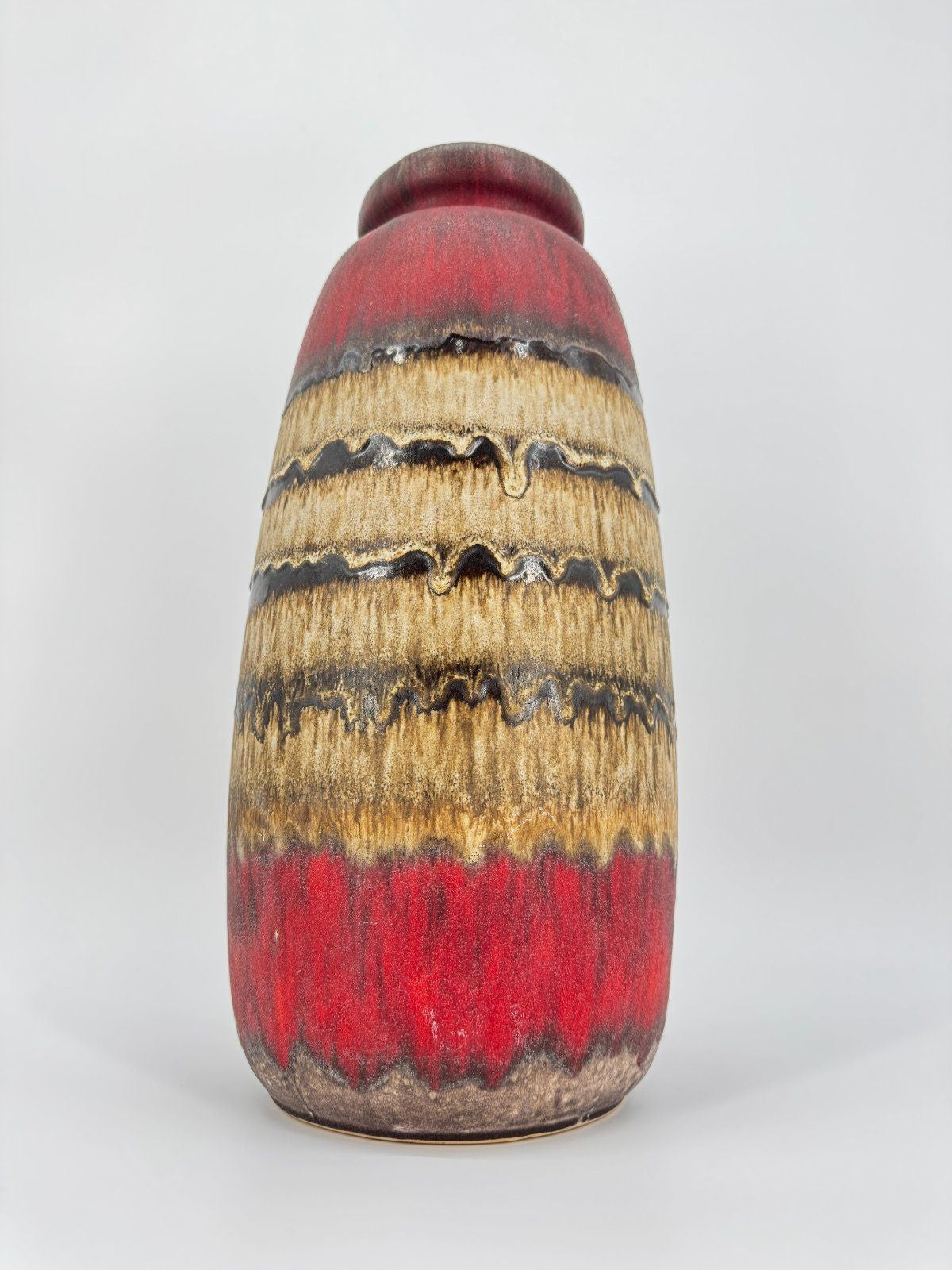 SCHEURICH FAT LAVA BODENVASE STUDIOKERAMIK ROT BRAUN W GERMANY