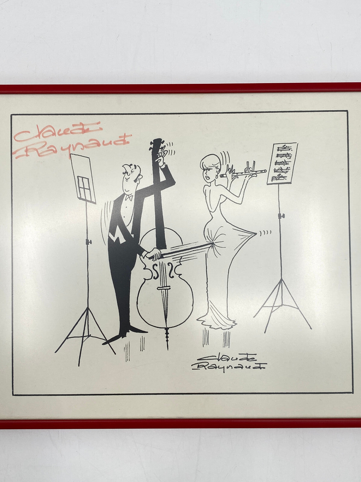* CLAUDE RAYNAUD KARIKATUR DRUCK KUNSTDRUCK SIGNIERT MUSIK SZENE