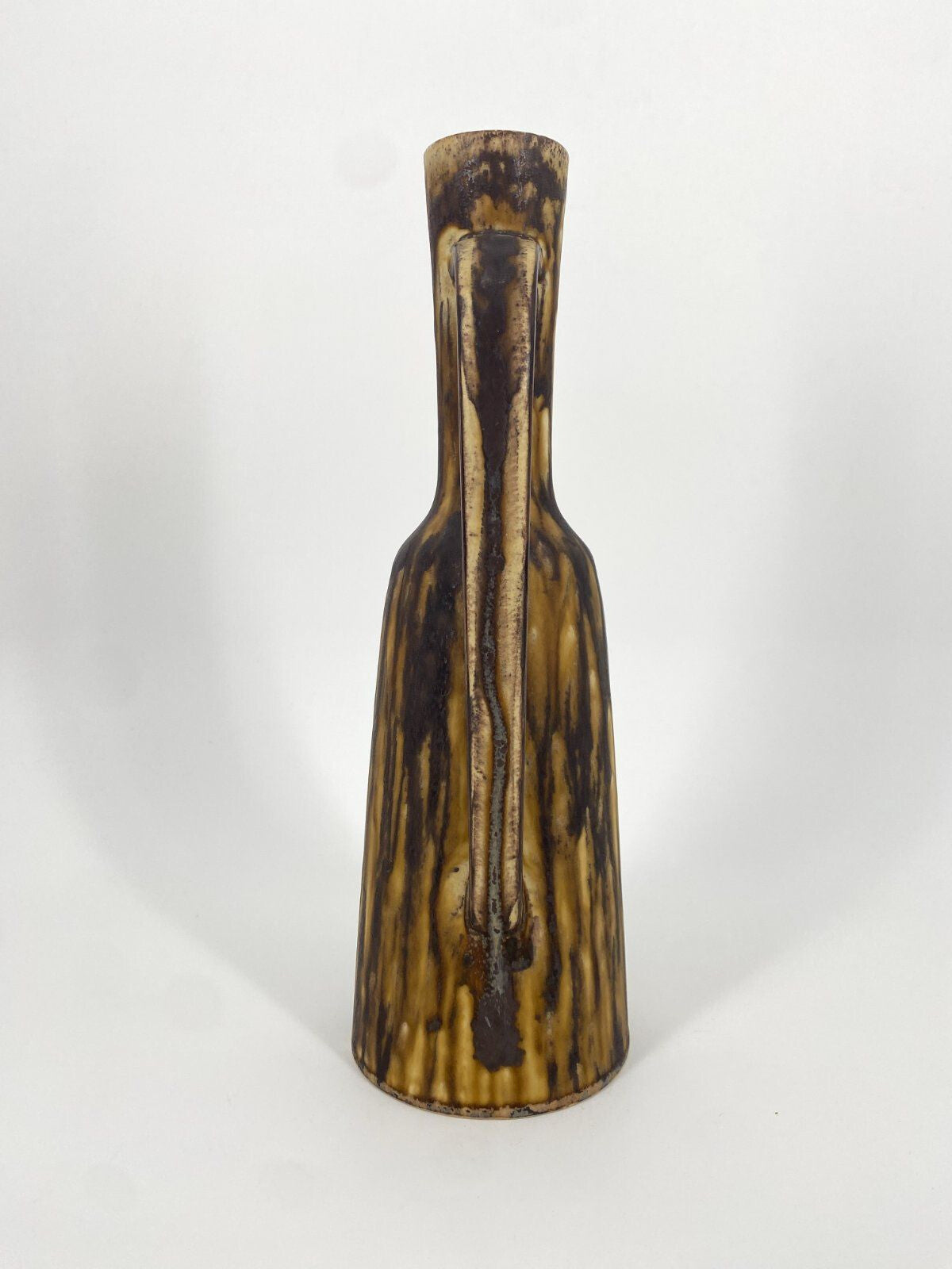 * KERAMIK KRUG VASE 438 LAUFGLASUR MATT BRAUN LILA 60ER VINTAGE