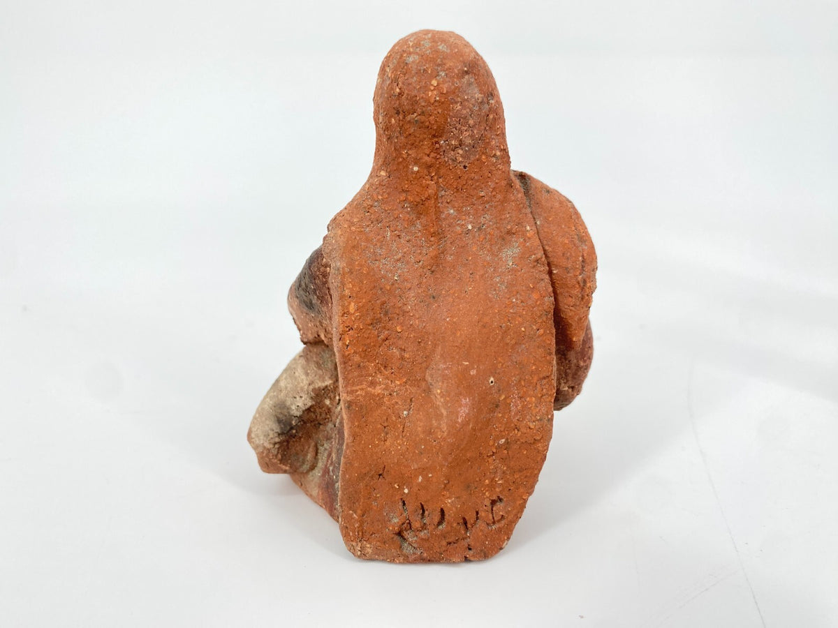 * 2 STK KERAMIK FIGUR STATUETTE ÄGYPTEN  TERRAKOTTA TON HANDARBEIT VINTAGE