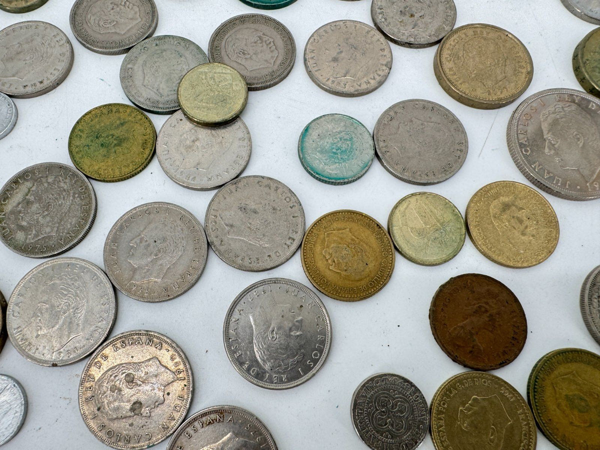 SPANISCHE MÜNZEN PESETAS 162 STÜCK LOT SPAIN ESPANA 1940 BIS 1980