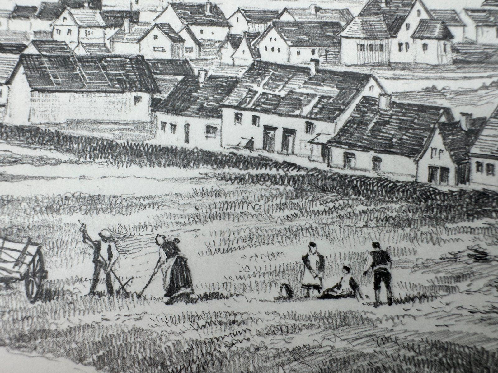 * HEINZ WEHLISCH ZEICHNUNG BURLADINGEN UM 1870 SIGNIERT