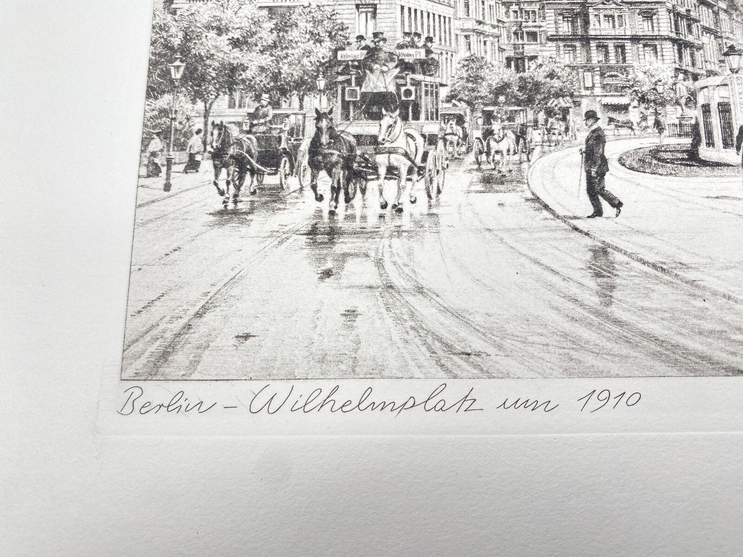 * DEUTSCHER KÜNSTLER HEINZ WEHLISCH RADIERUNG BERLIN WILHELMPLATZ UM 1910 GRAFIK
