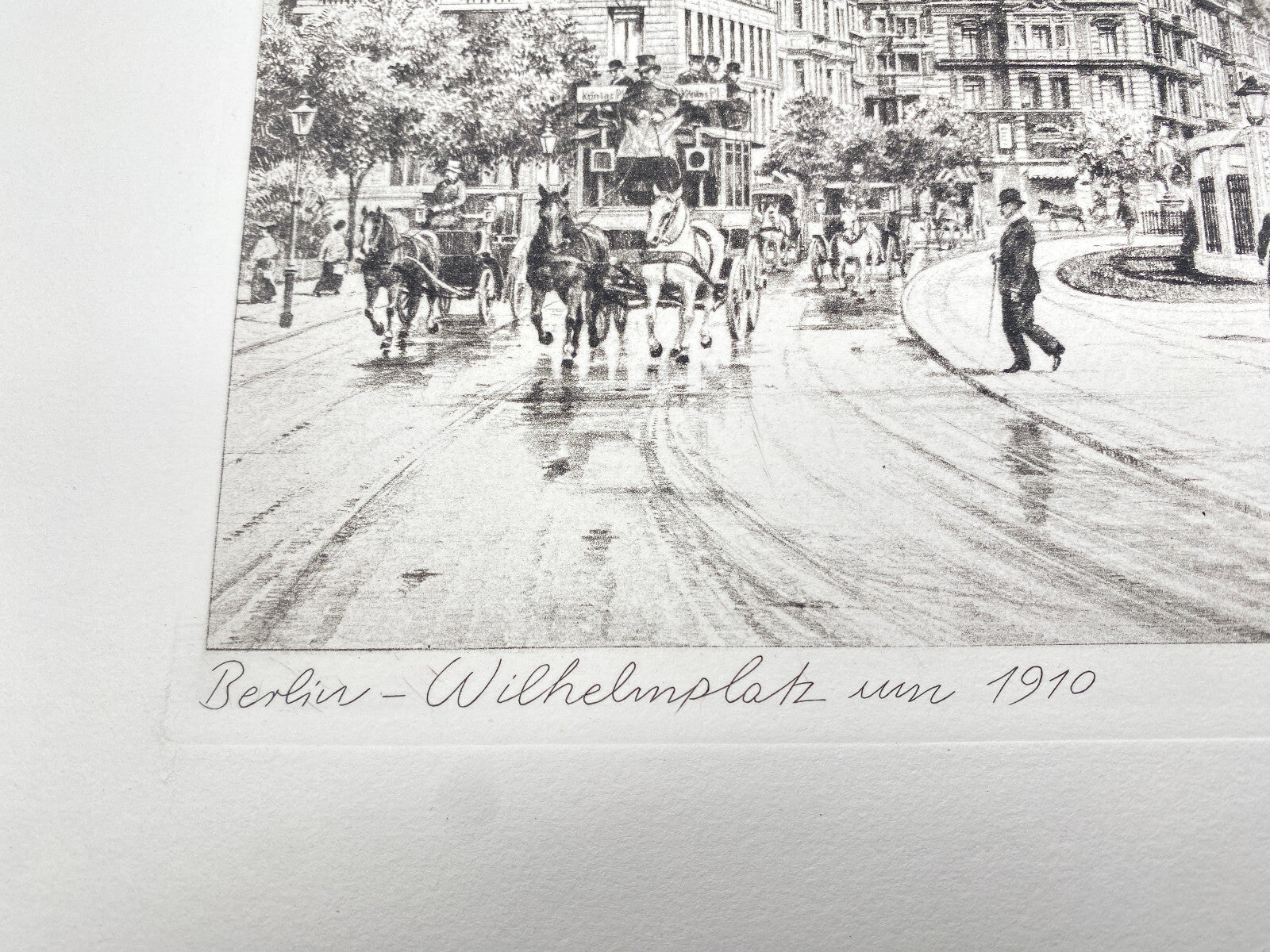 * DEUTSCHER KÜNSTLER HEINZ WEHLISCH RADIERUNG BERLIN WILHELMPLATZ UM 1910 GRAFIK