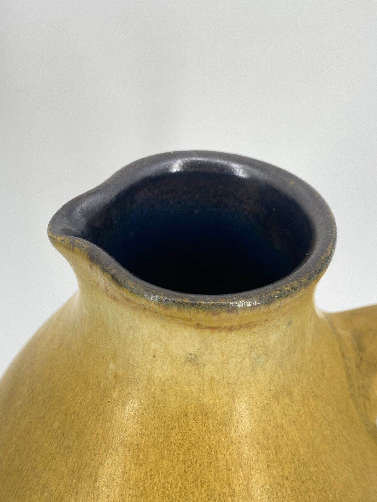 *STUDIO KERAMIK KRUG VASE H. SCHULZE CRINITZ GELB LAUFGLASUR 70ER FAT LAVA